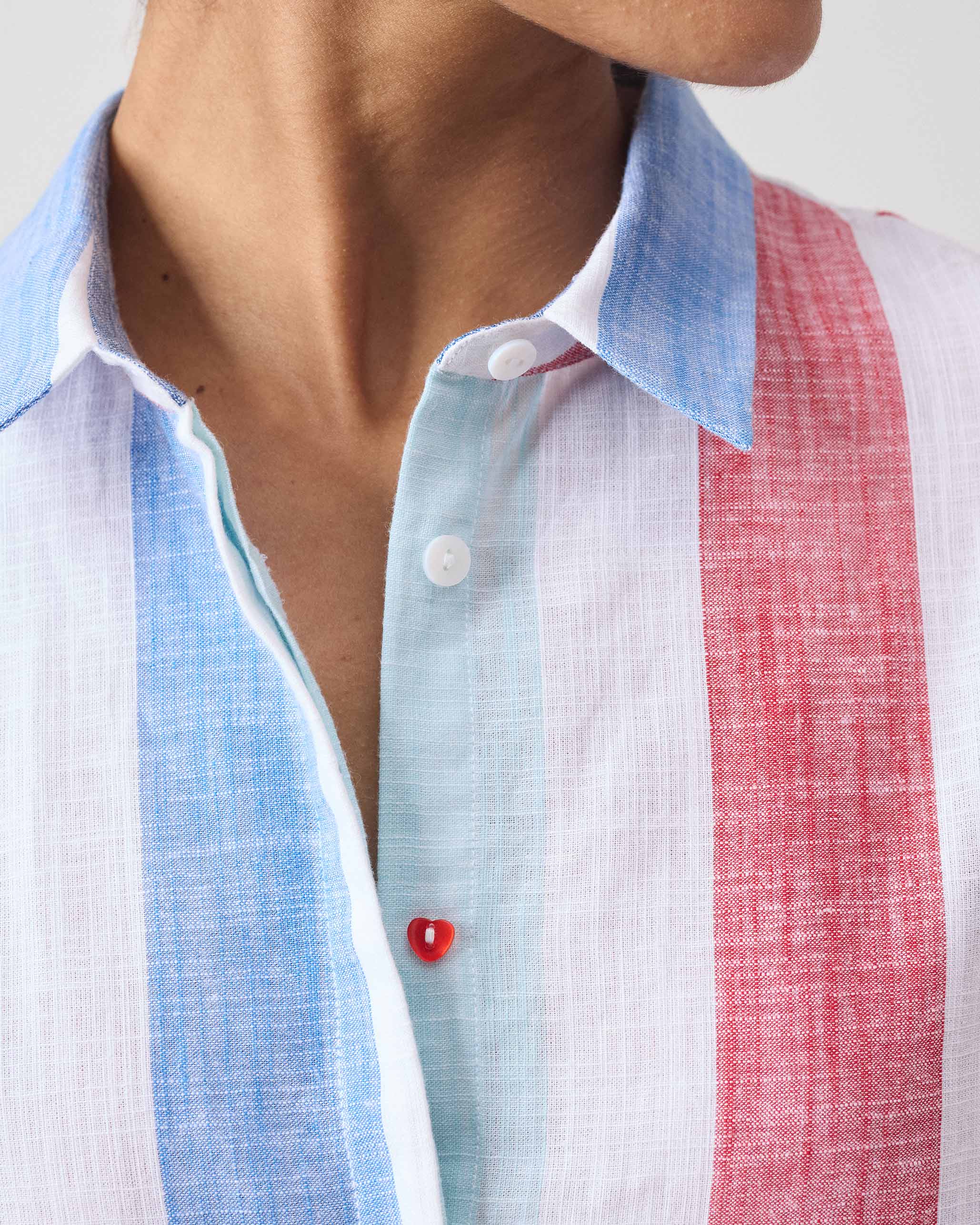 Many Moons Kurta - Blue & Red Stripes - Image 6