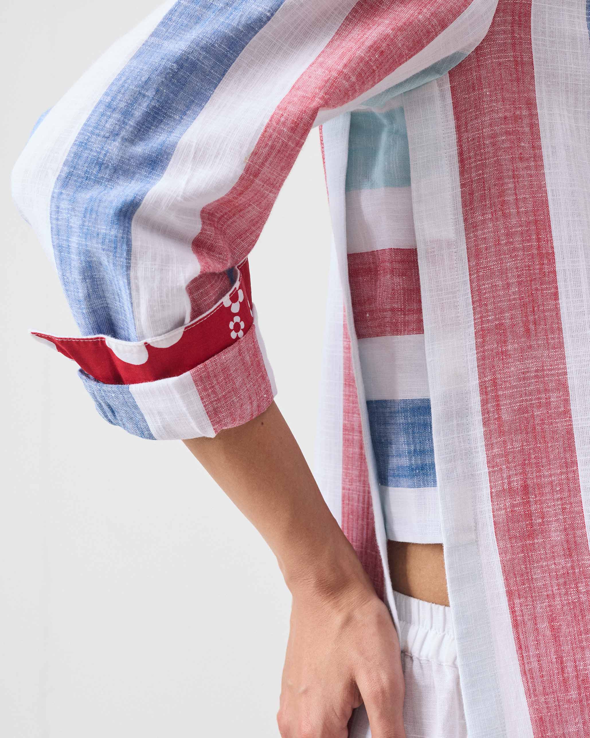 Many Moons Kurta - Blue & Red Stripes - Image 7
