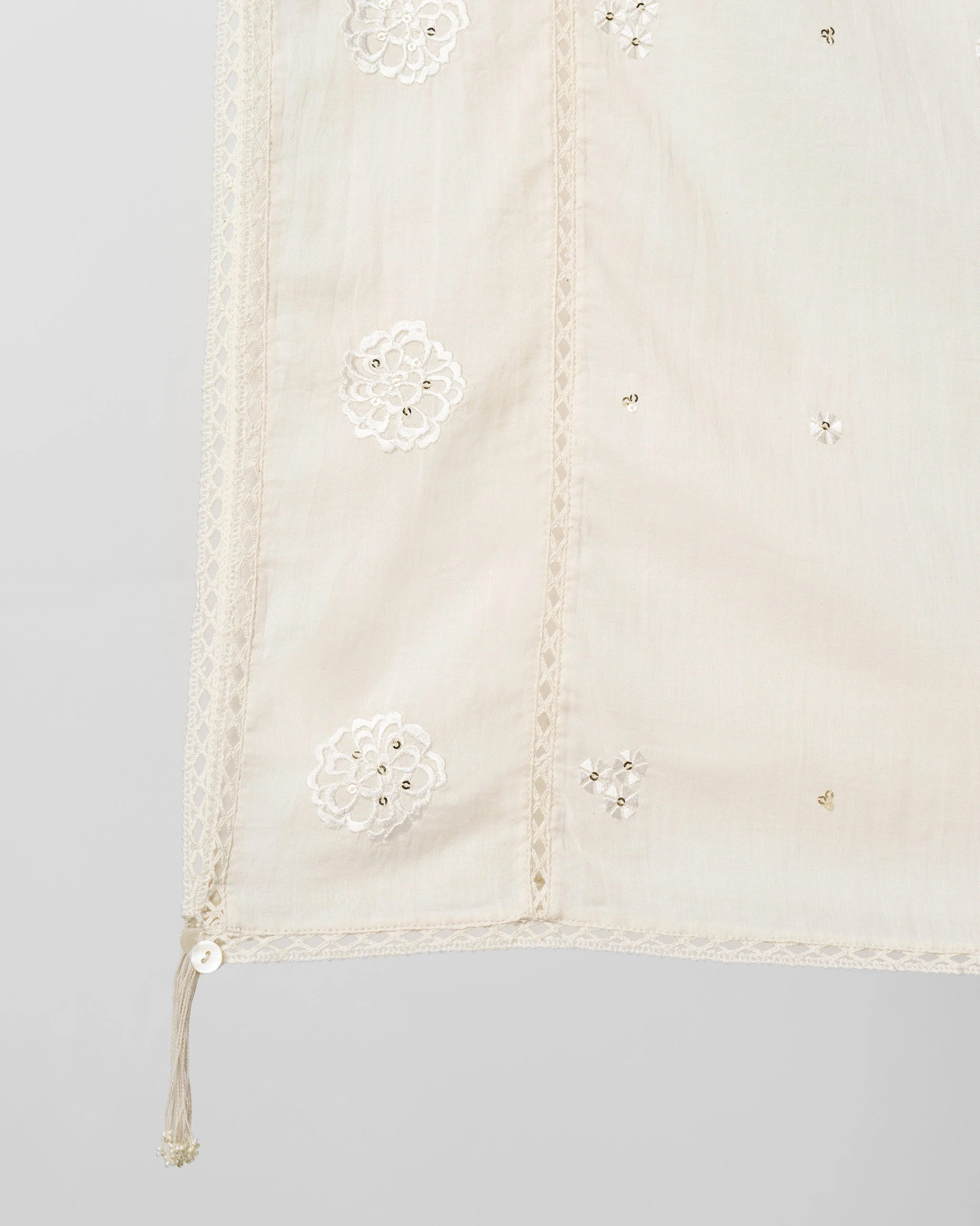 Mariegold Dupatta - Ivory Embroidered - Image 2