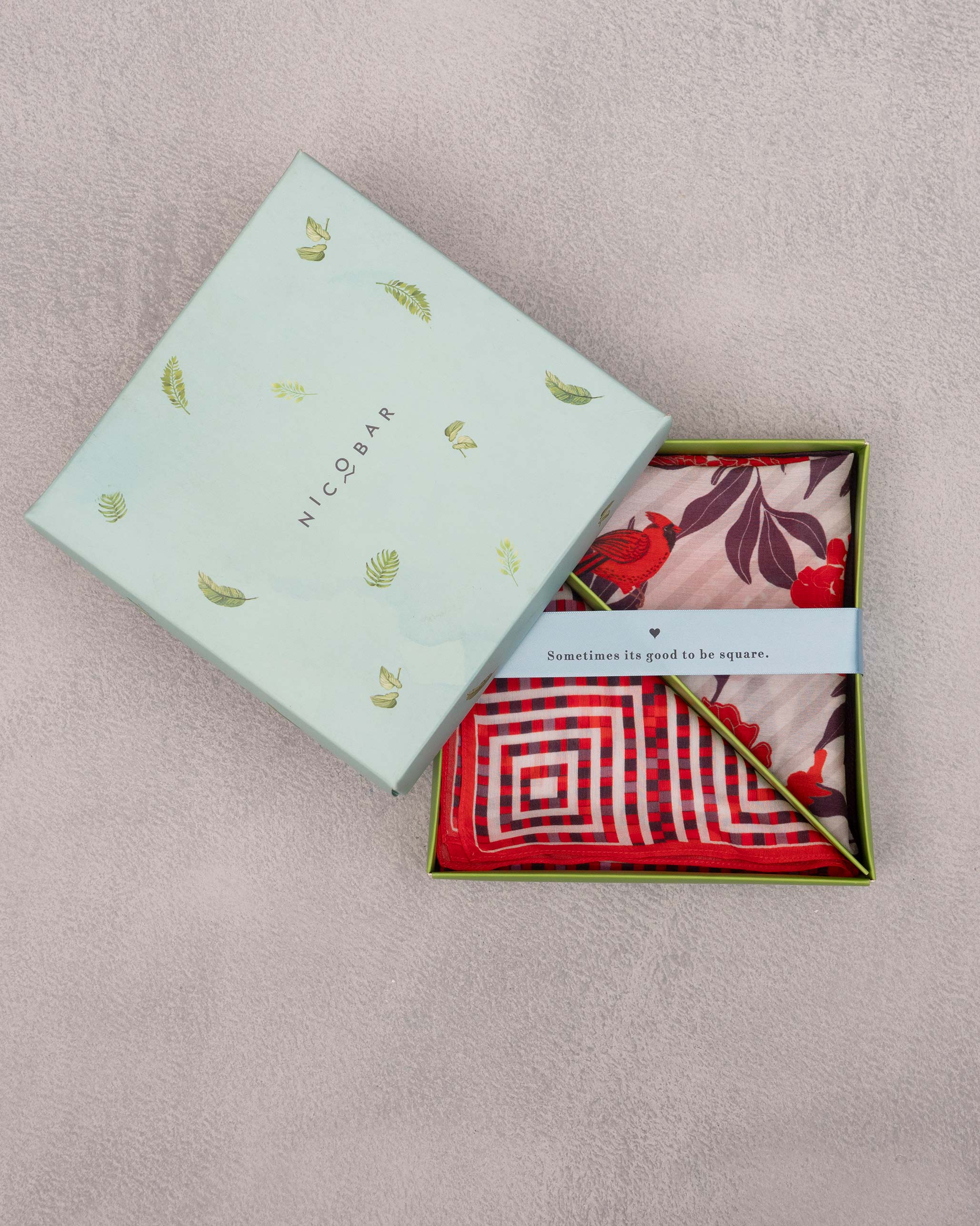Marigold Pocket Squares - Red & Dark Blue - Image 4