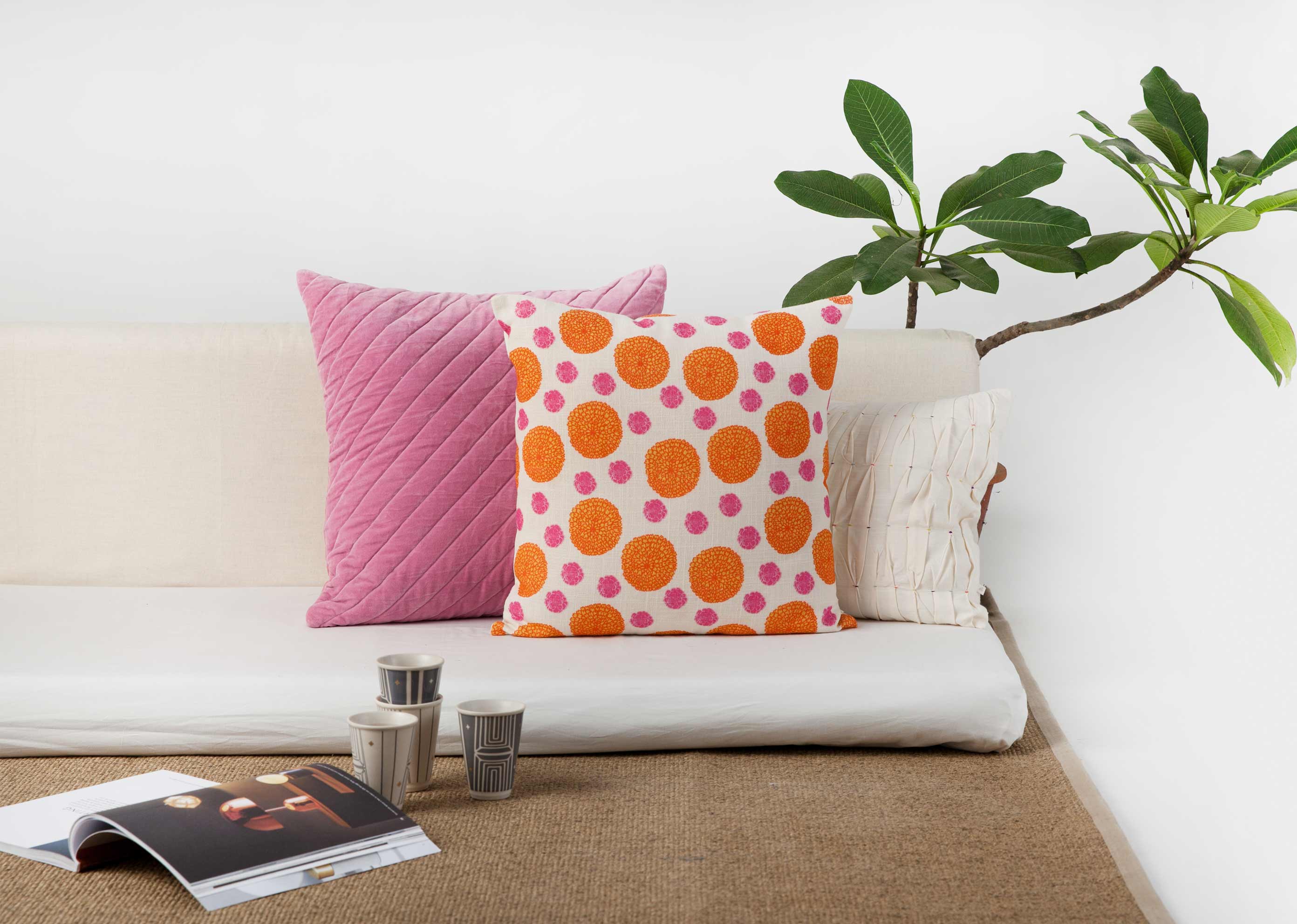 Marigold Rose Cushion Cover - Ivory - Image 2