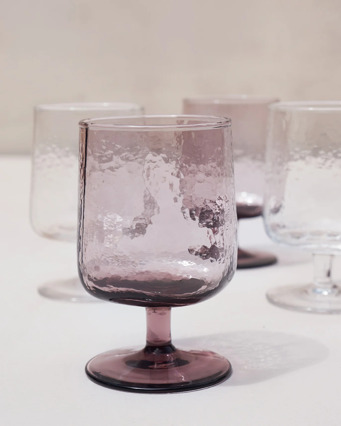 Marina Wine Goblet - Clear & Amethyst (Set of 4) - Image 3