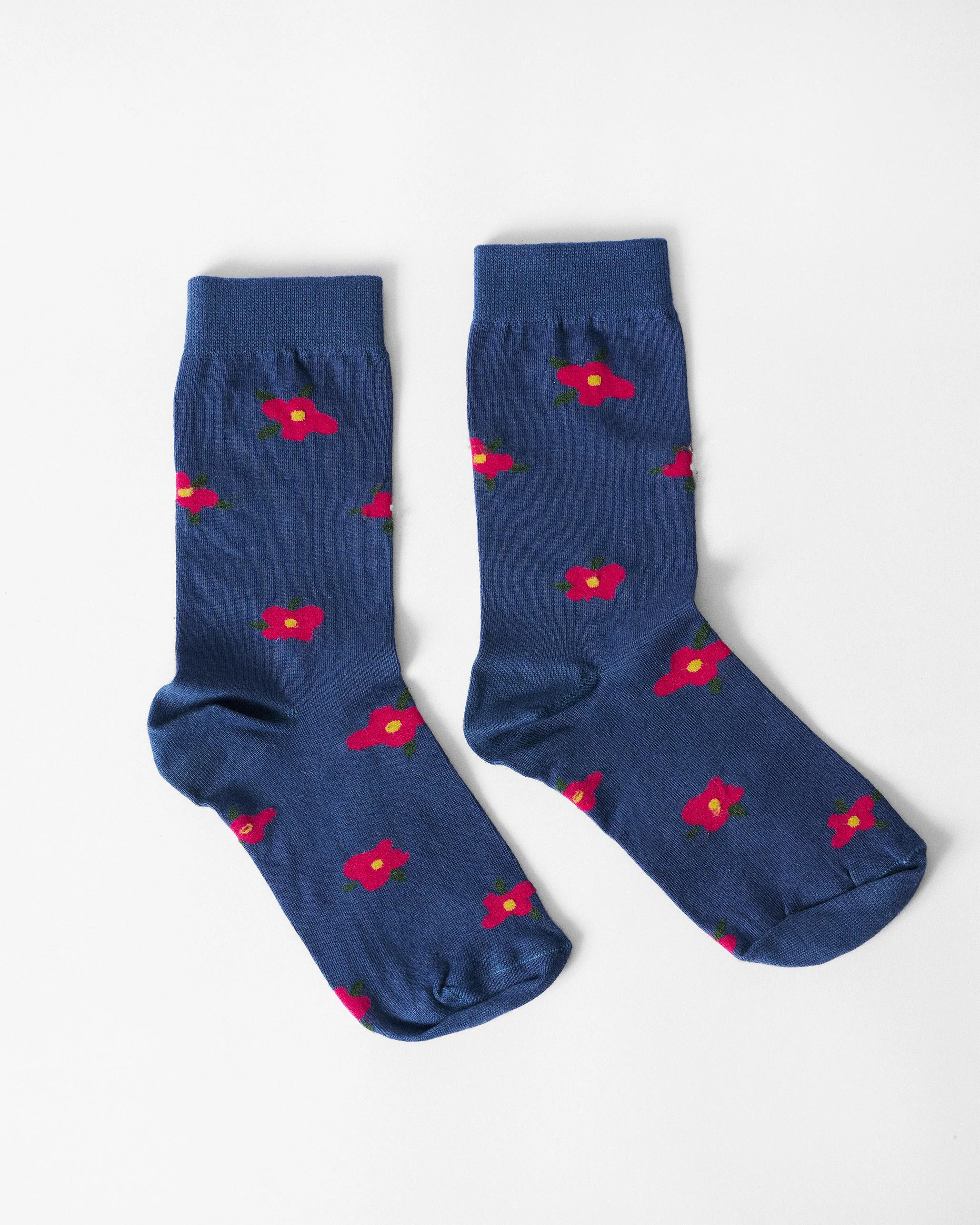 Midnight Bloom Socks - Navy & Fuchsia - Image 2