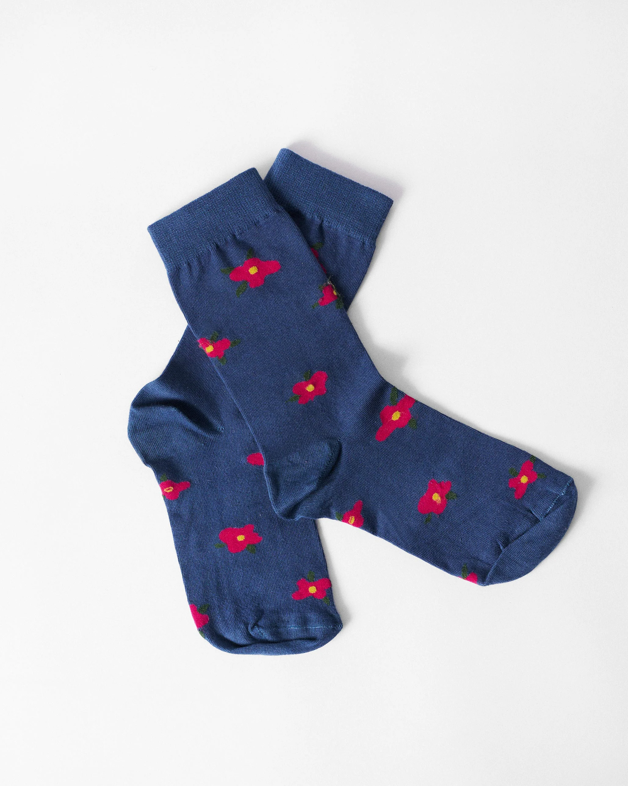 Midnight Bloom Socks - Navy & Fuchsia - Image 3