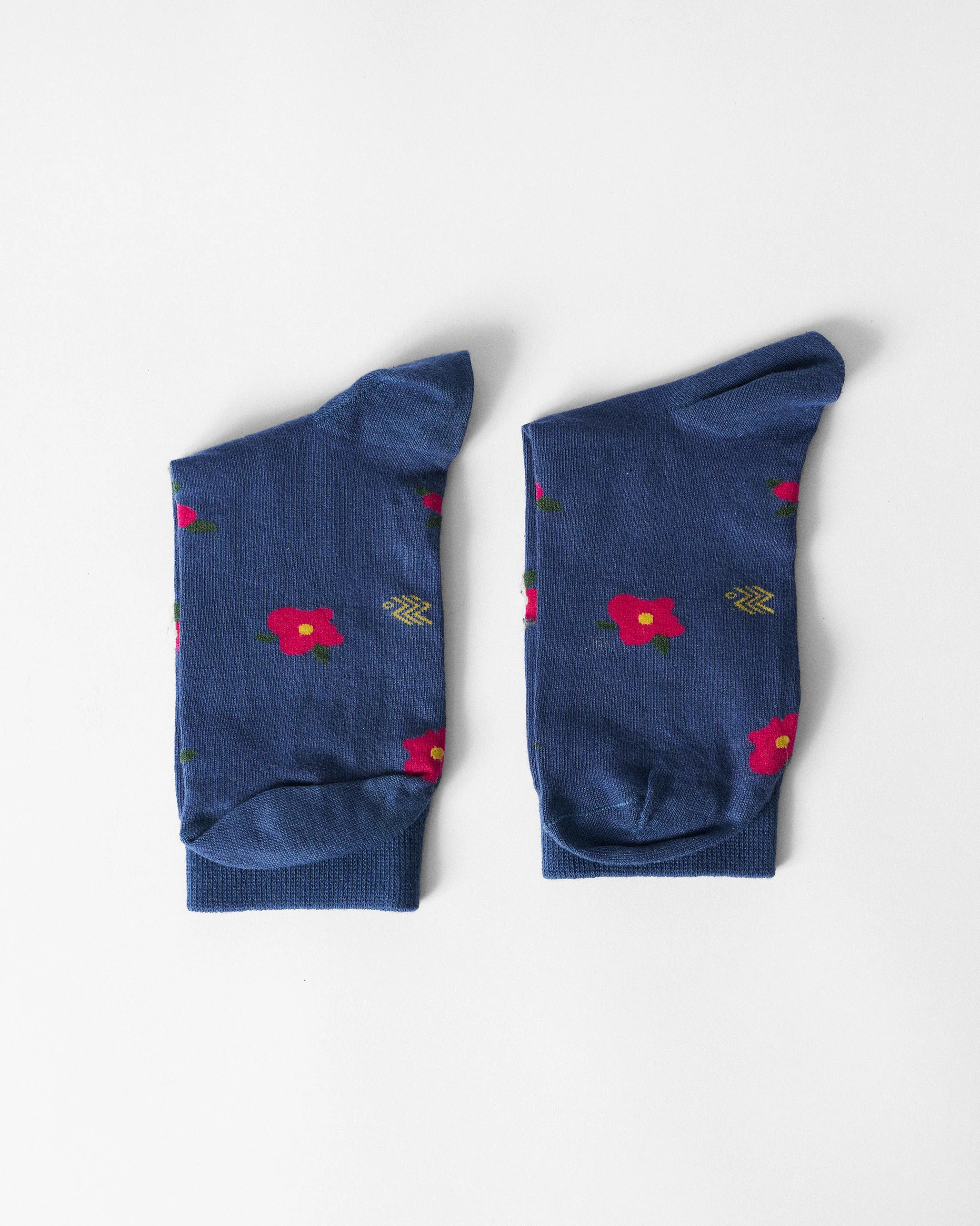 Midnight Bloom Socks - Navy & Fuchsia - Image 4
