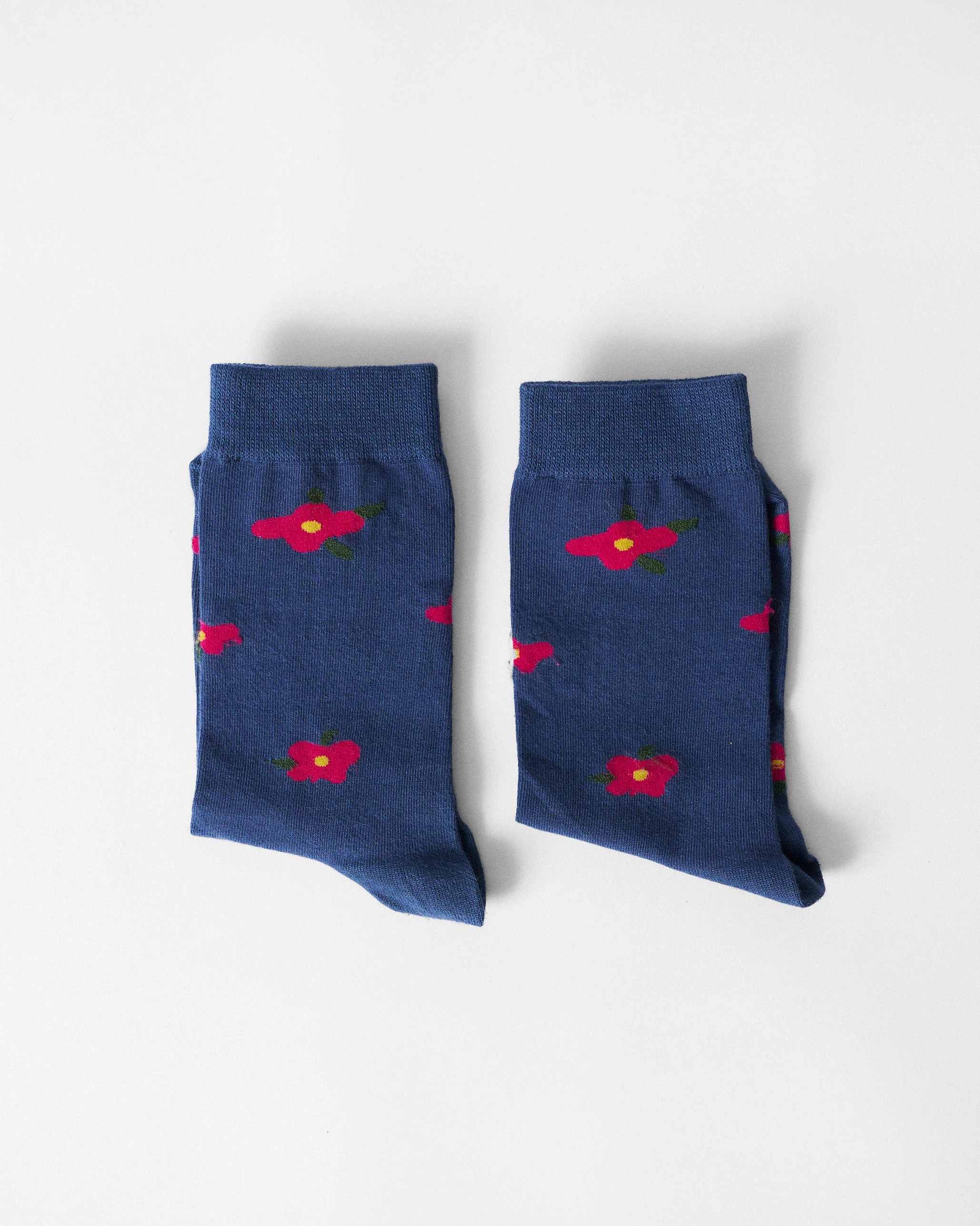 Midnight Bloom Socks - Navy & Fuchsia - Image 5