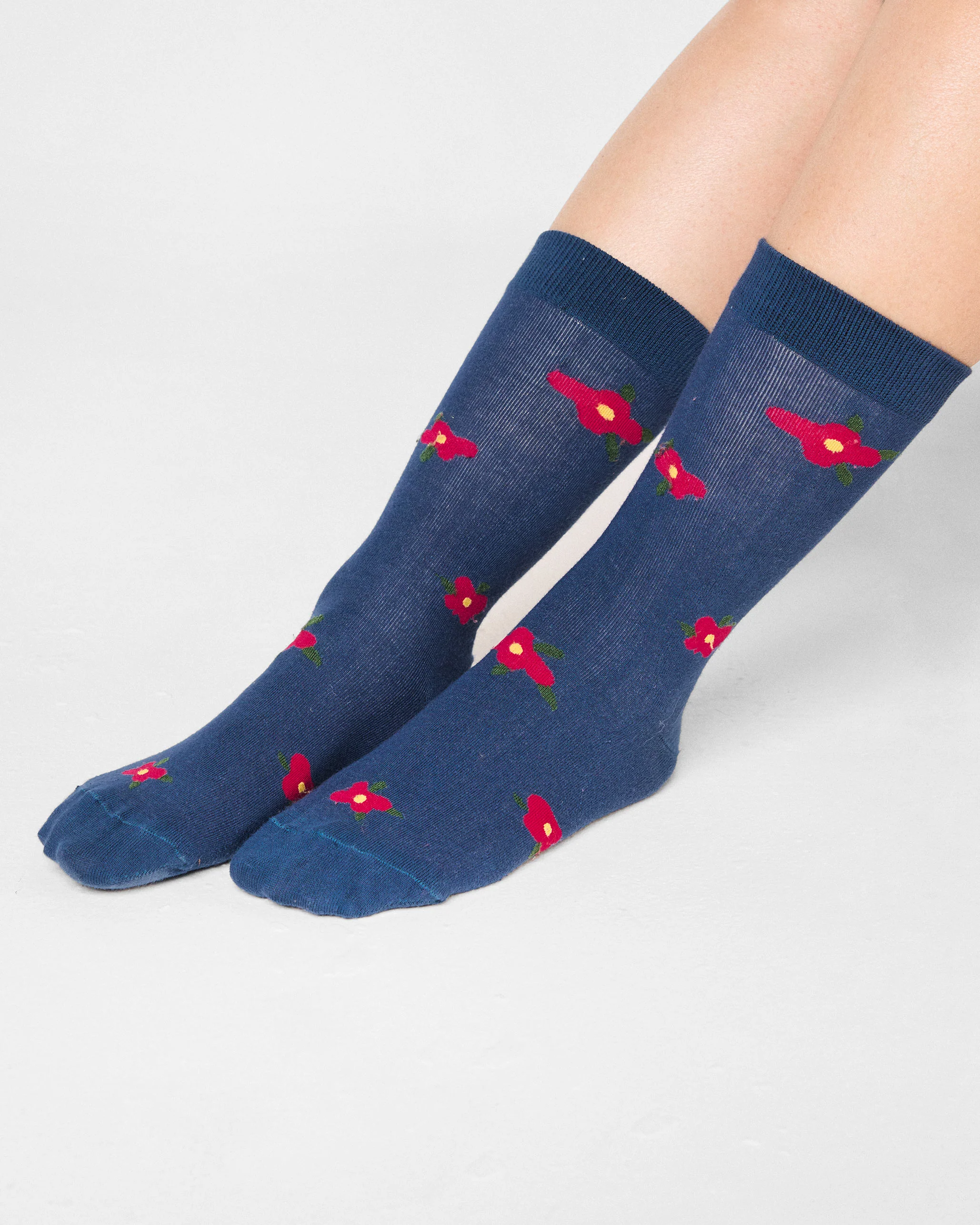 Midnight Bloom Socks - Navy & Fuchsia - Image 6