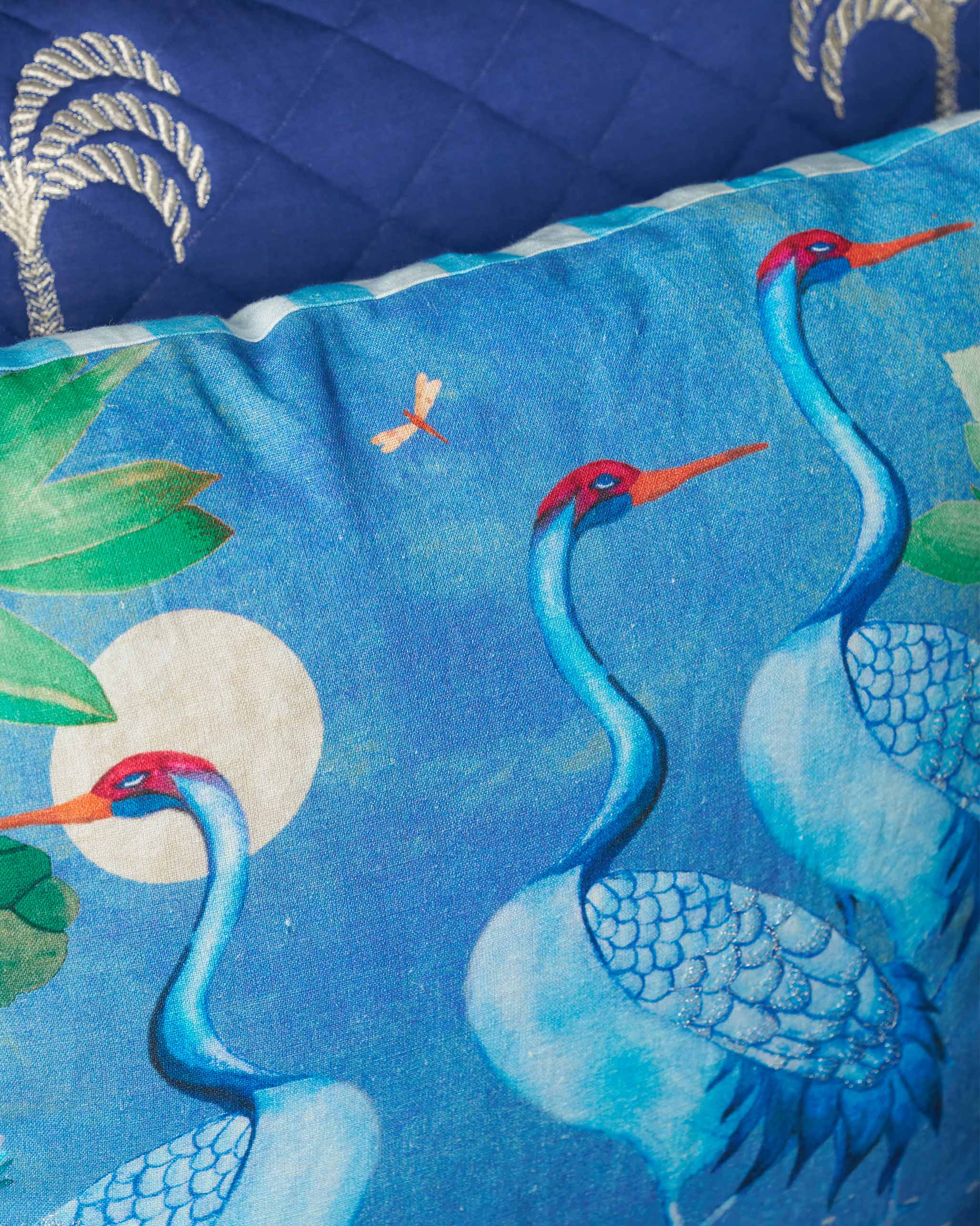 Midnight Crane Cushion Cover - Image 3