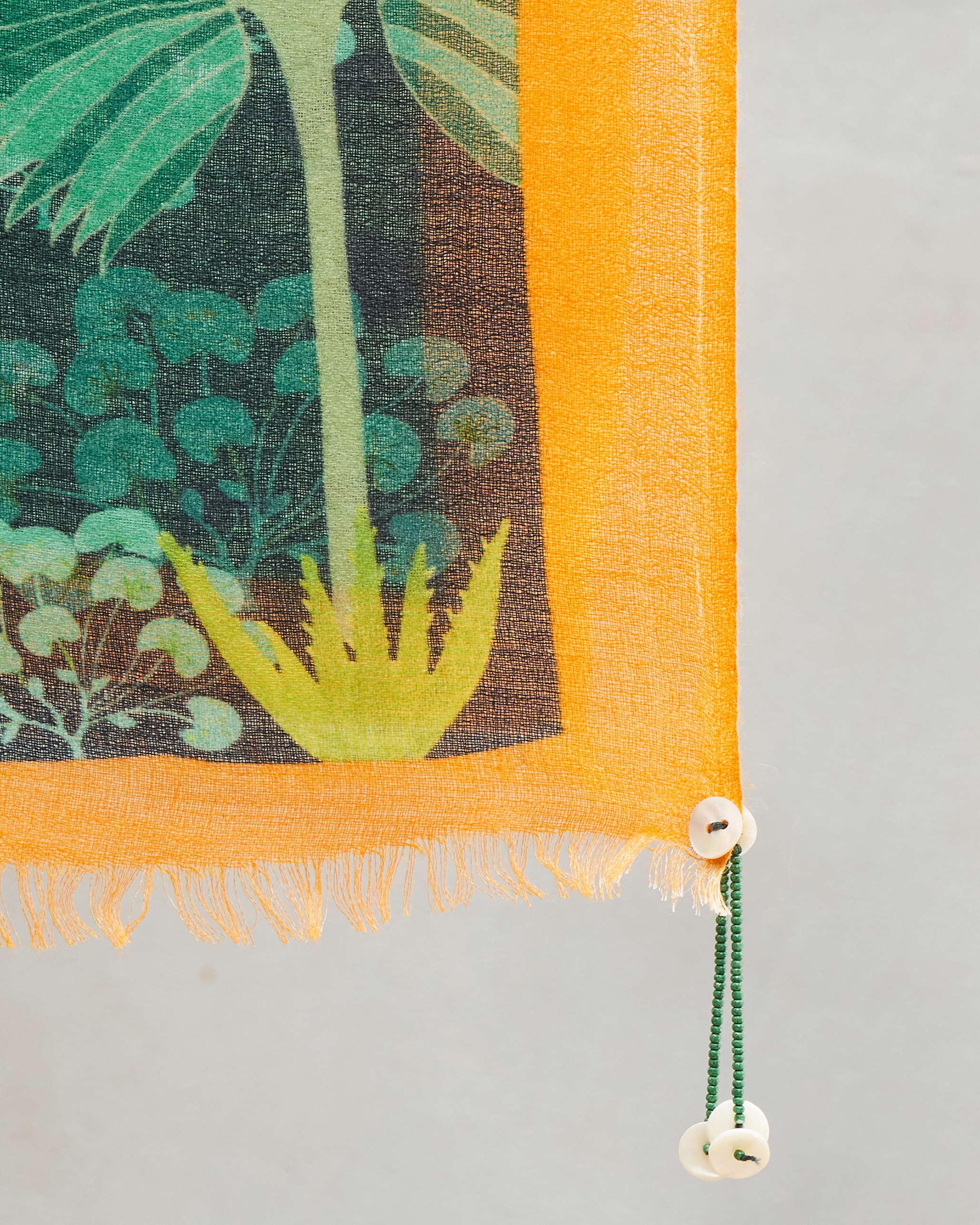 Midnight Forest Scarf - Grey & Green Print - Image 3