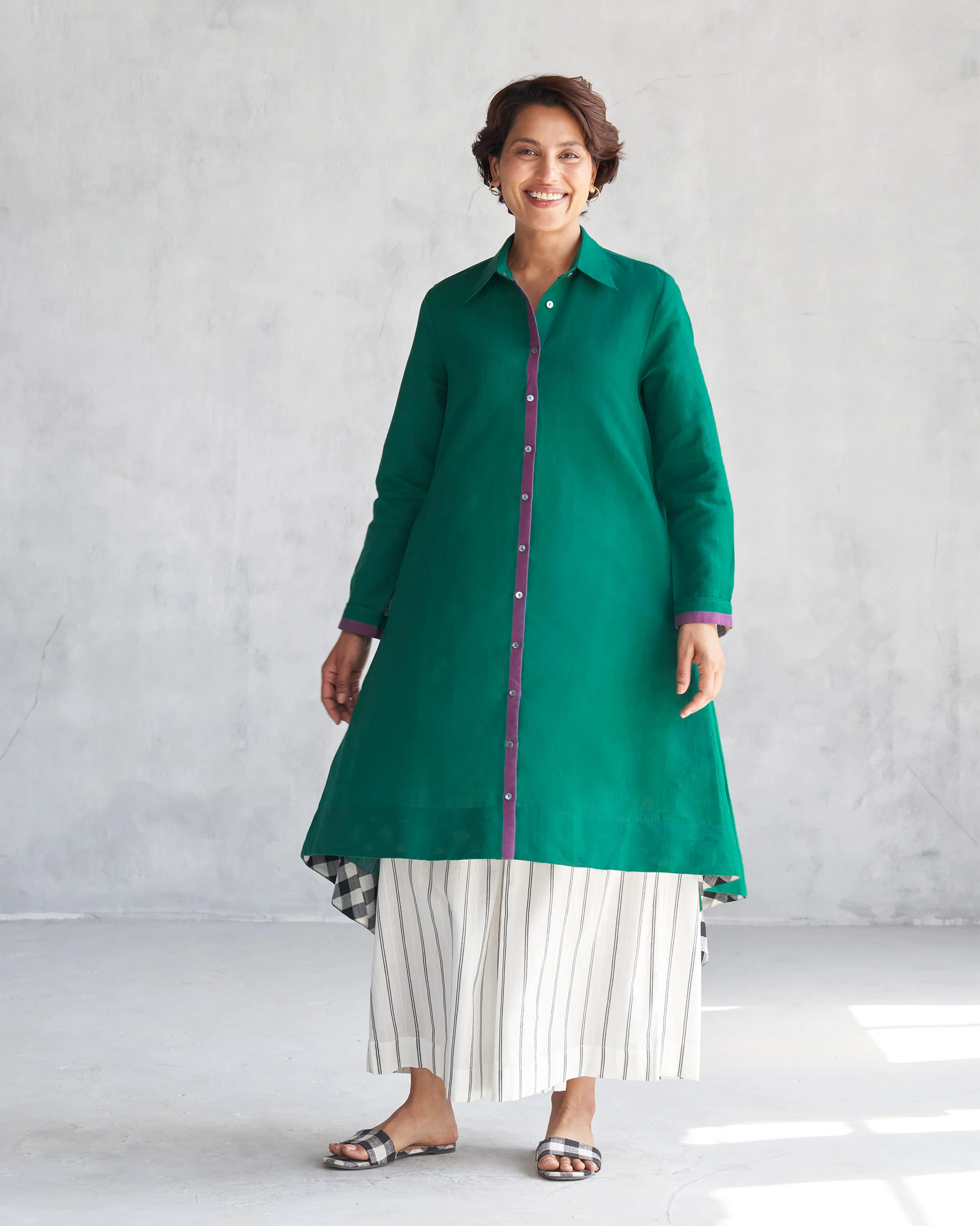 Midori High Low Kurta - Green - Image 7