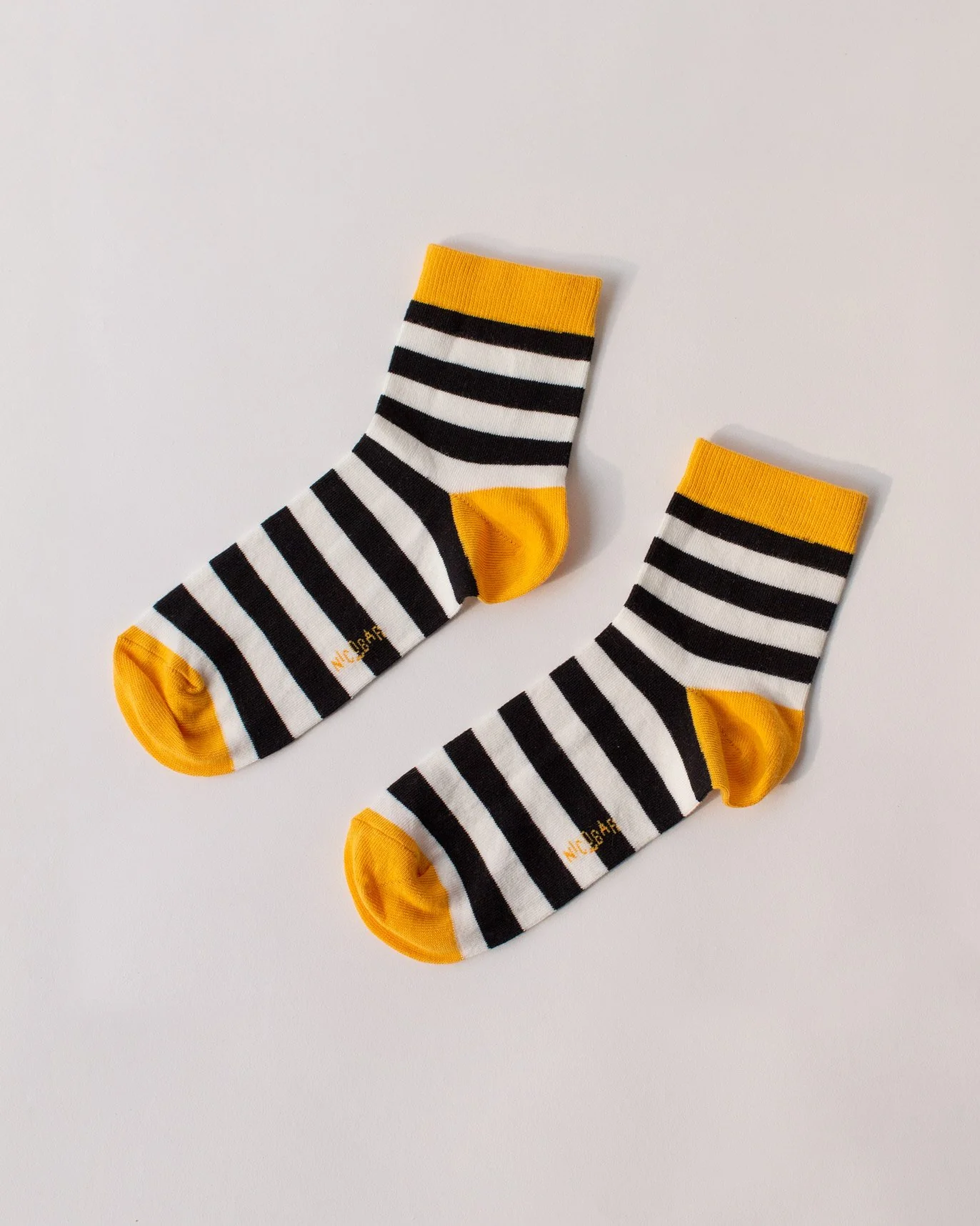 Mime Stripe Socks - Black & Ivory - Image 2