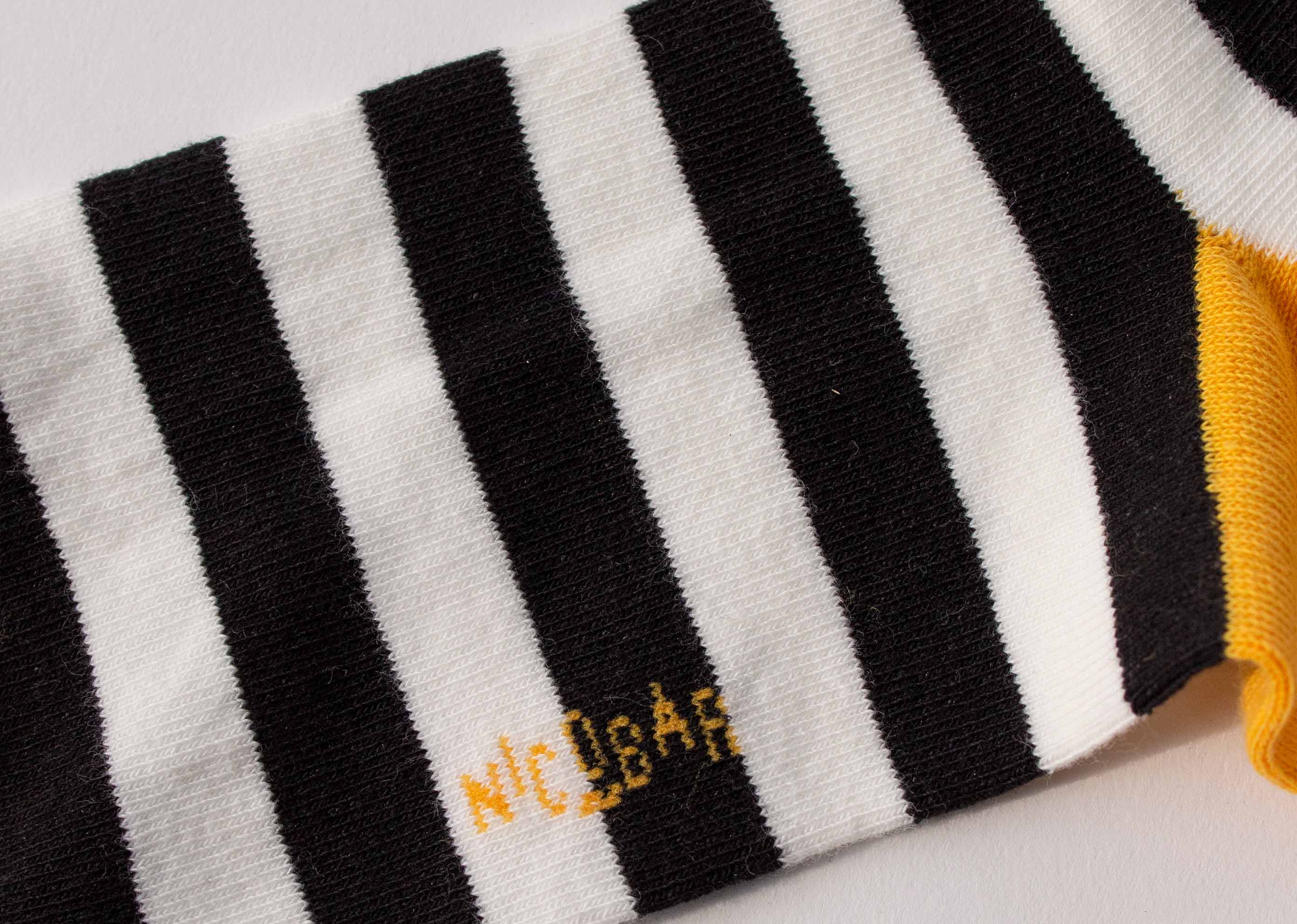 Mime Stripe Socks - Black & Ivory - Image 3