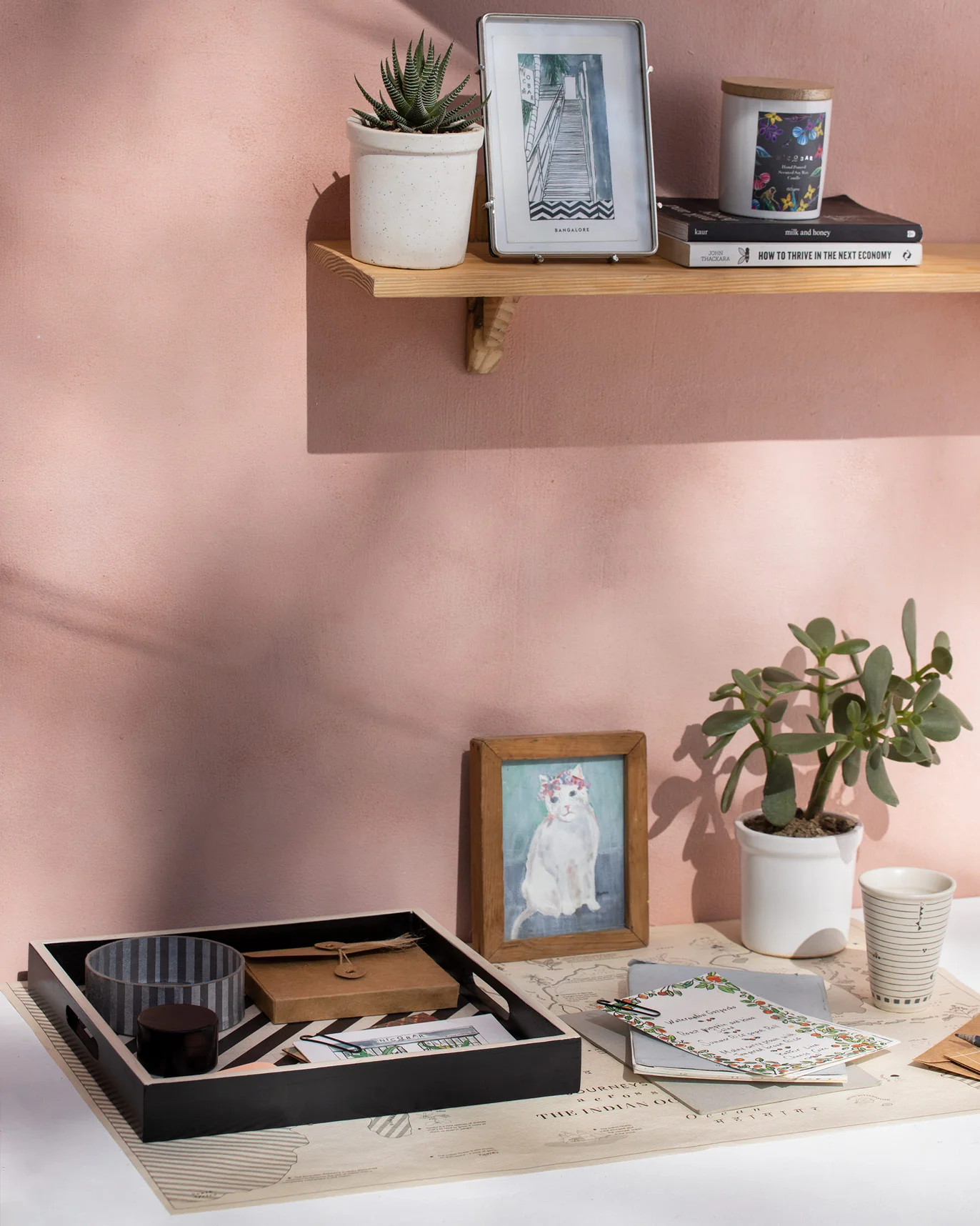 Mime Stripe Wooden Tray - Image 2