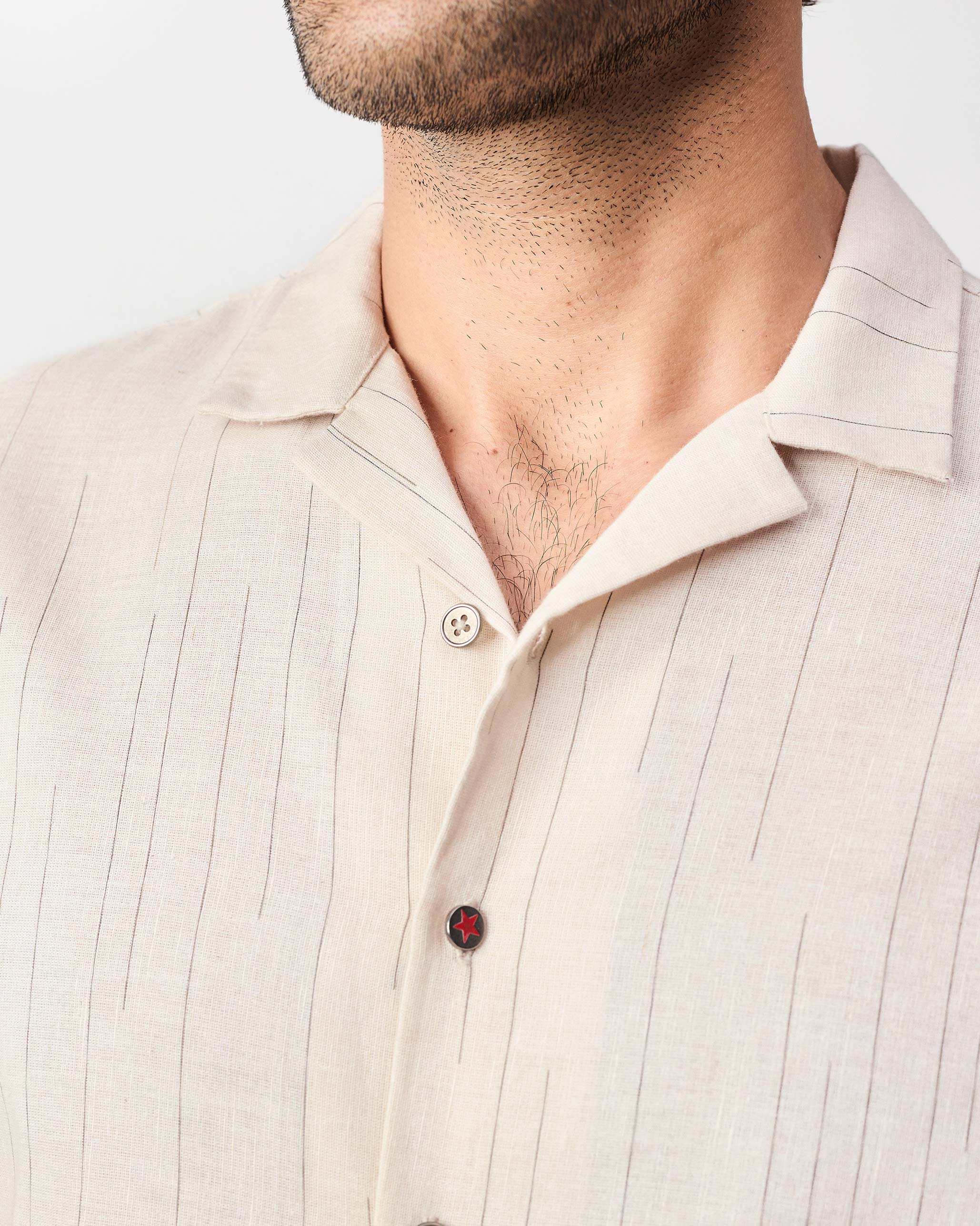 Mistari Shirt - Beige & Black Print - Image 2