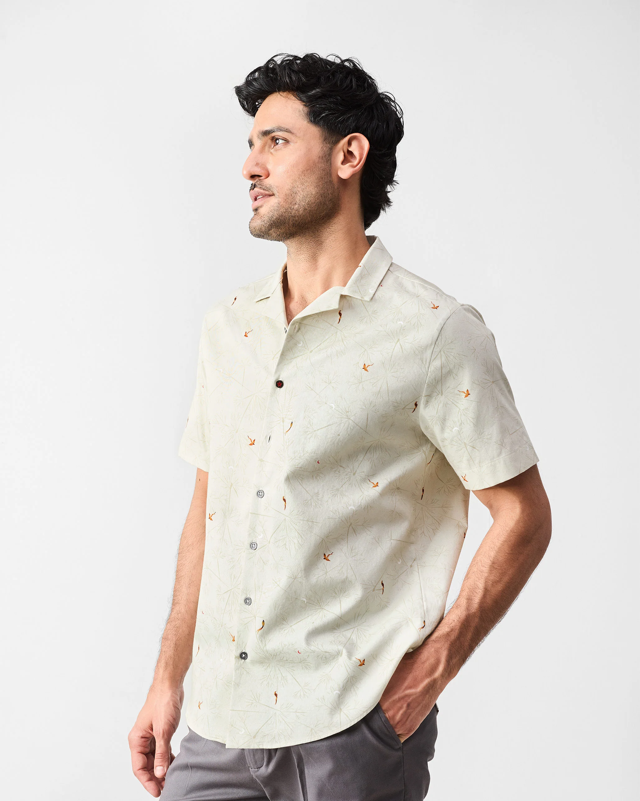 Mistari Shirt - Beige Print - Image 3