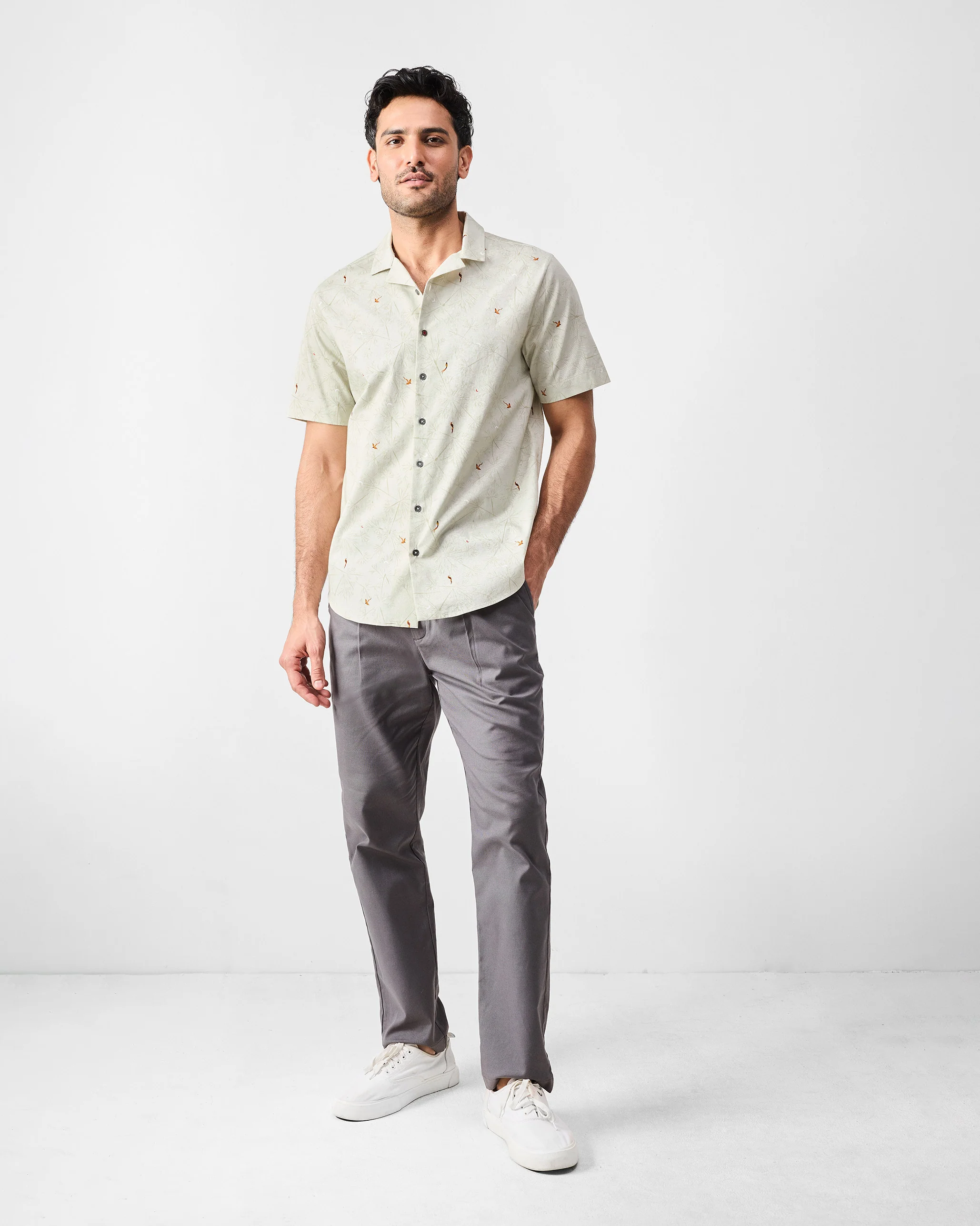 Mistari Shirt - Beige Print - Image 7