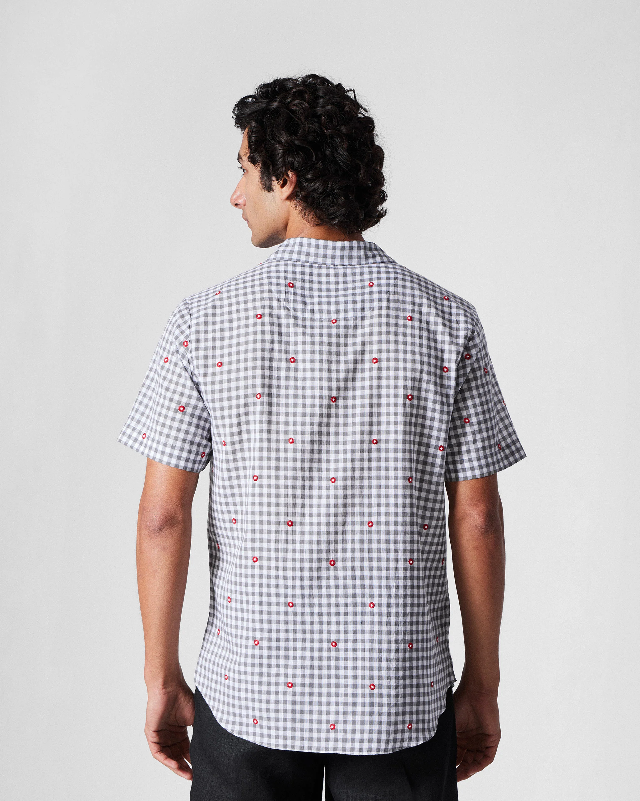 Mistari Shirt - Charcoal & Ivory Checks - Image 3