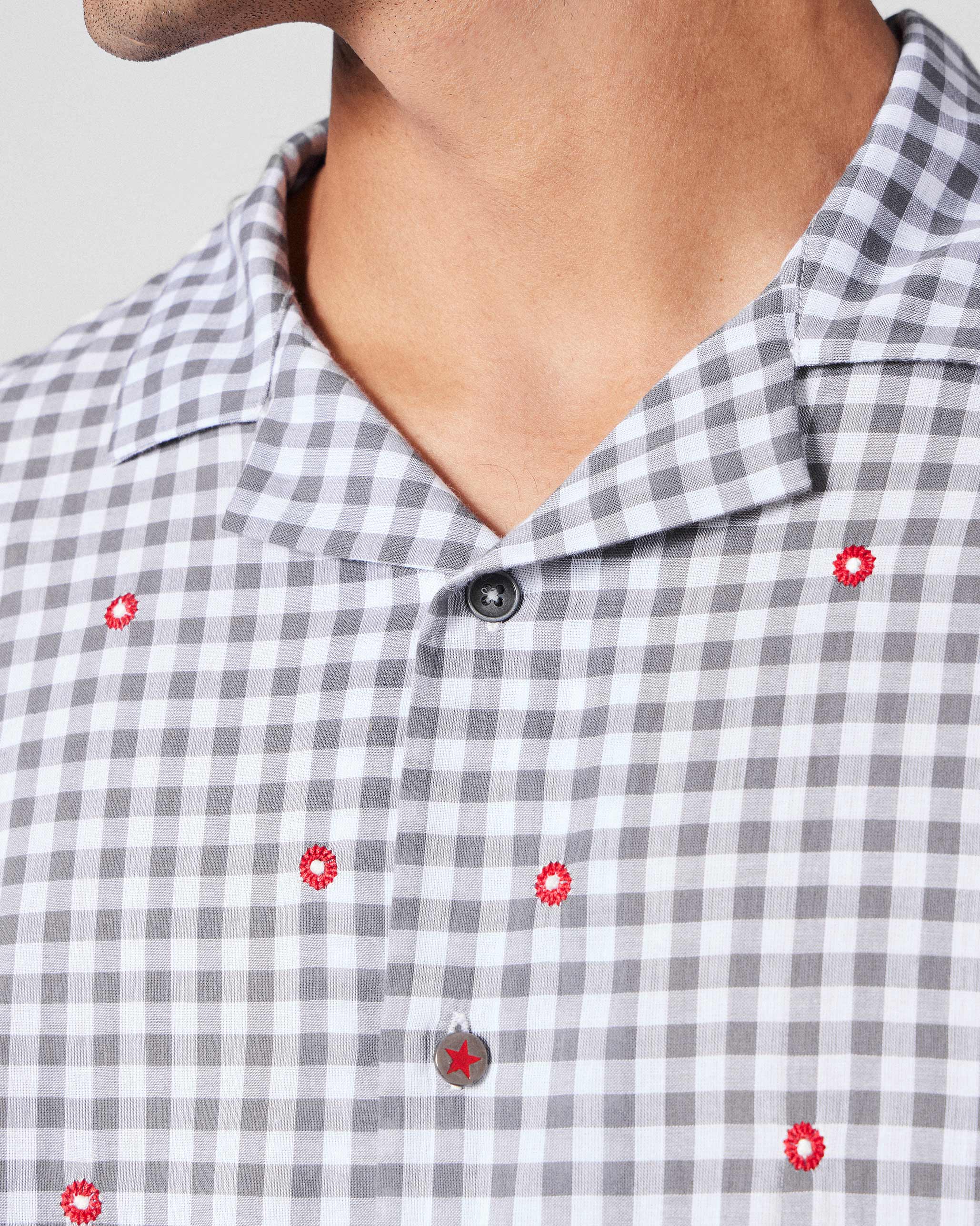 Mistari Shirt - Charcoal & Ivory Checks - Image 4