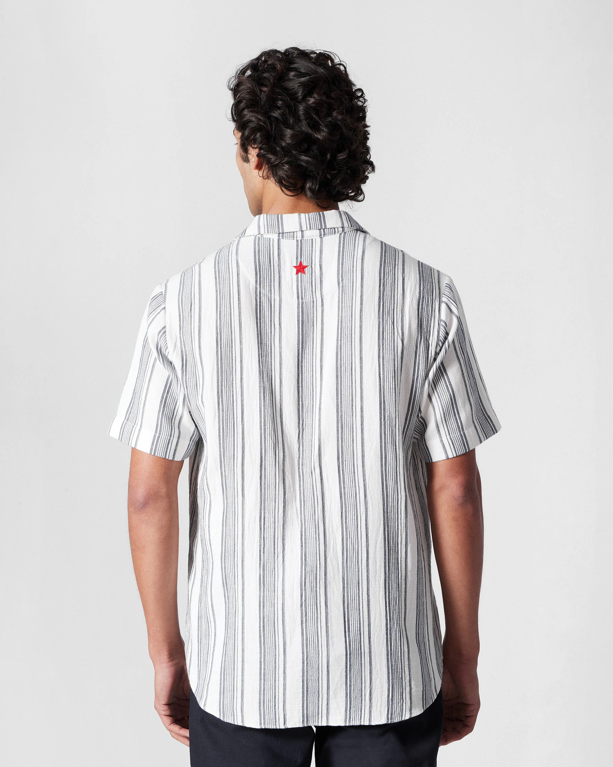 Mistari Shirt - Charcoal & Ivory Stripes - Image 3