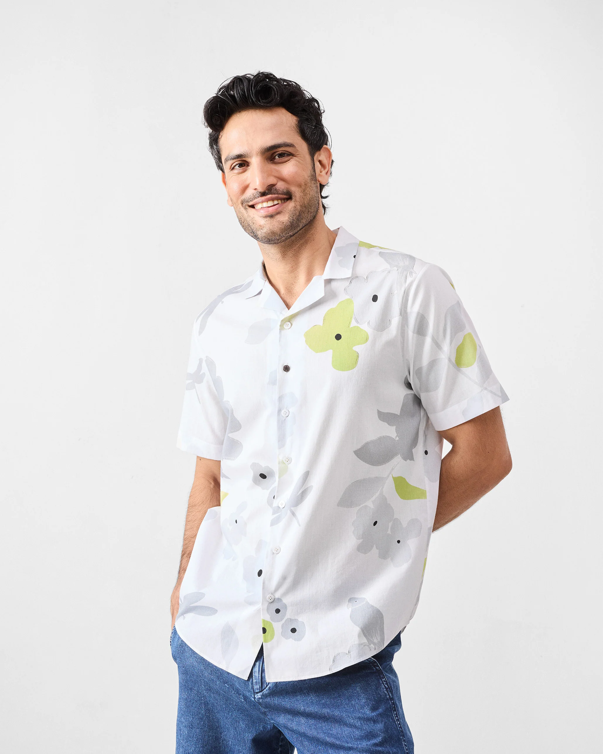 Mistari Shirt - Charcoal Printed