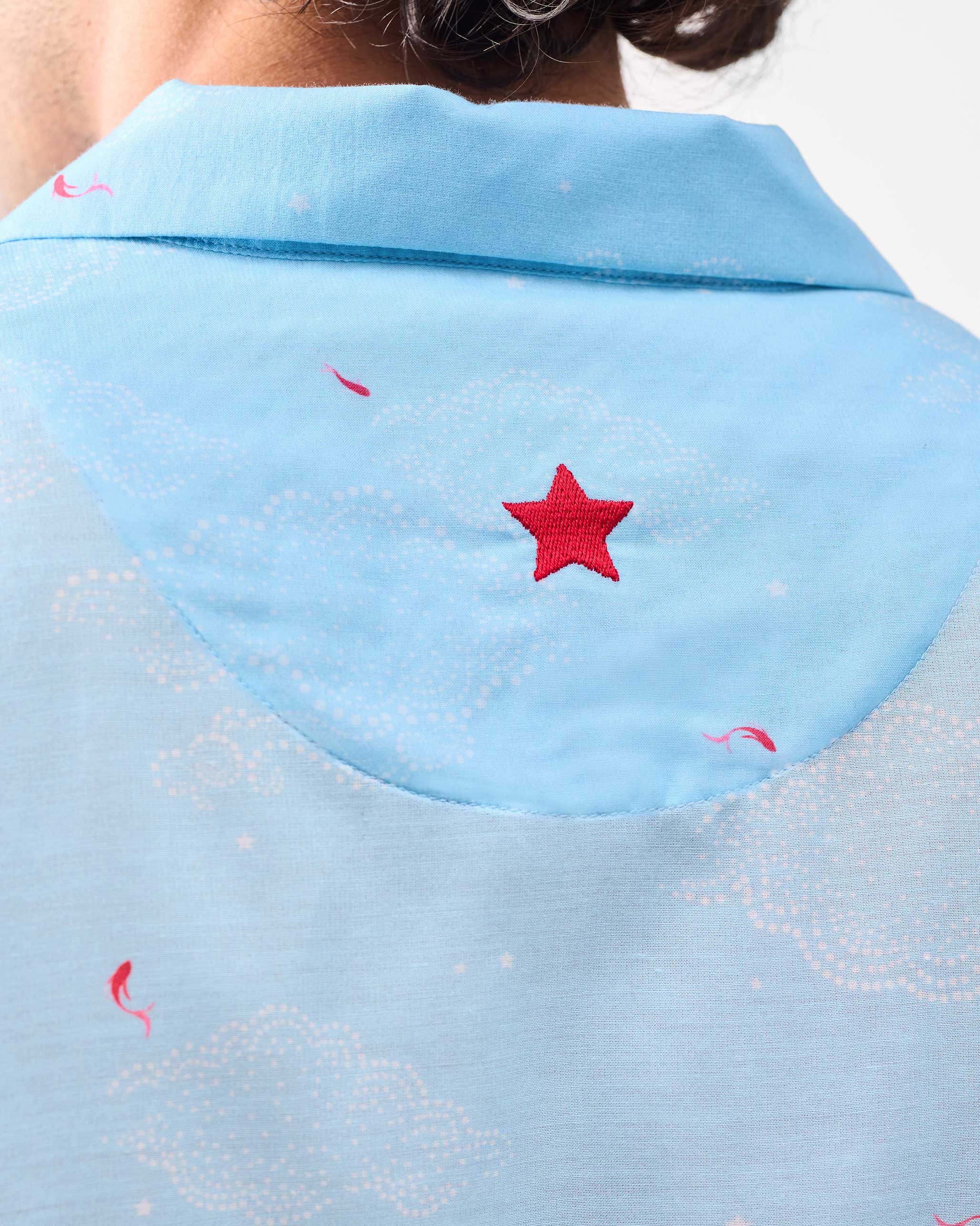 Mistari Shirt - Light Blue & White Print - Image 2