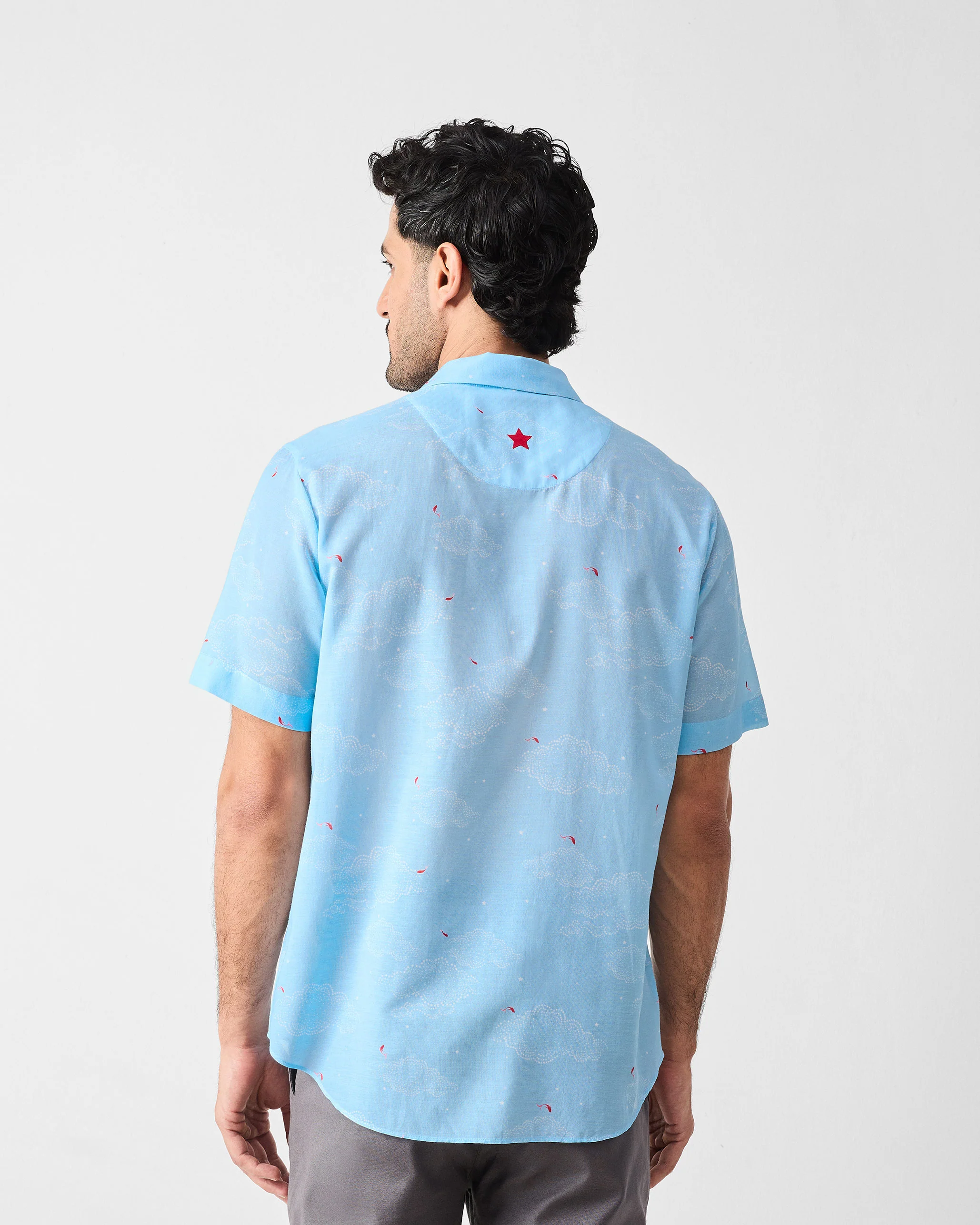 Mistari Shirt - Light Blue & White Print - Image 5