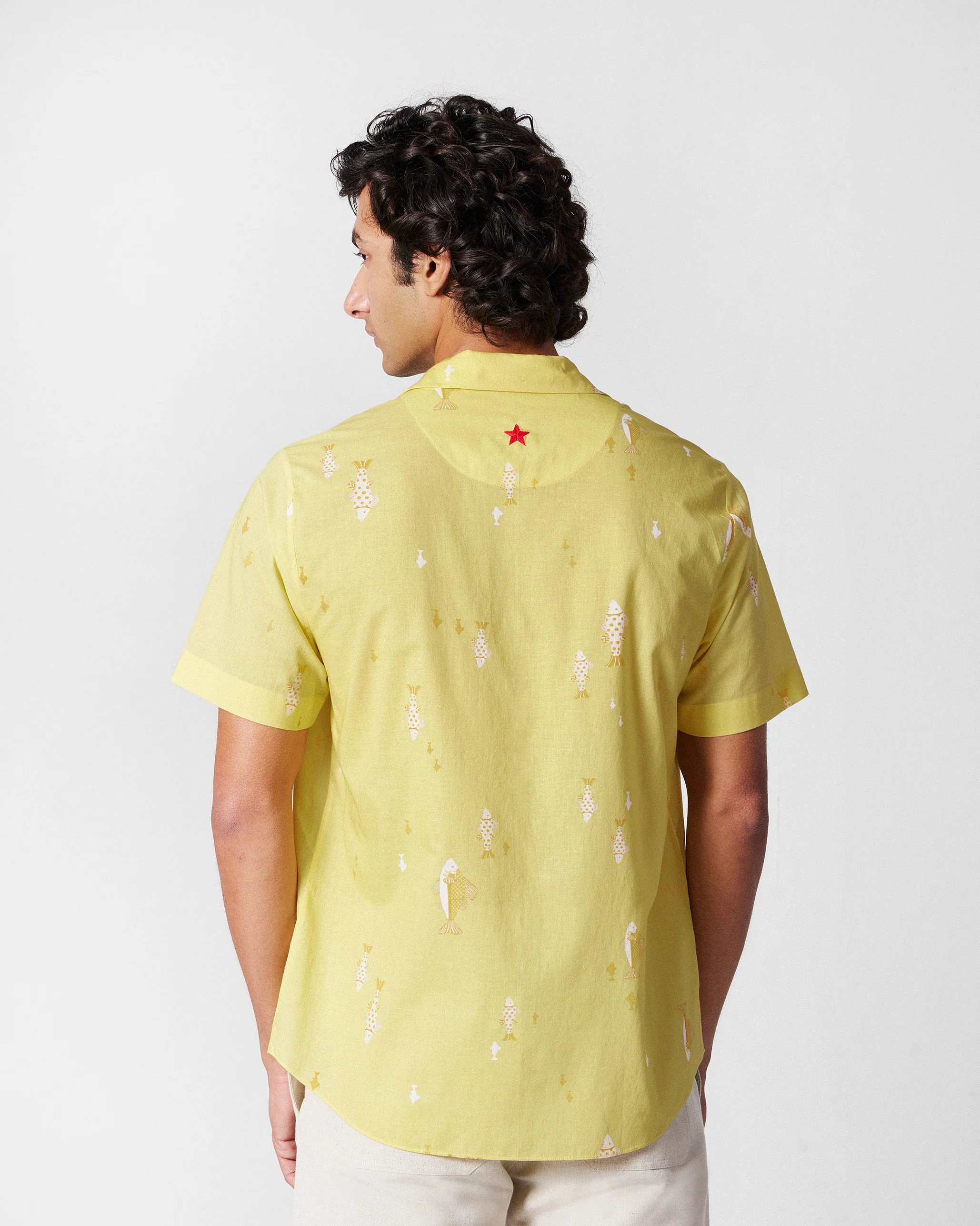 Mistari Shirt - Light Yellow Printed - Image 3