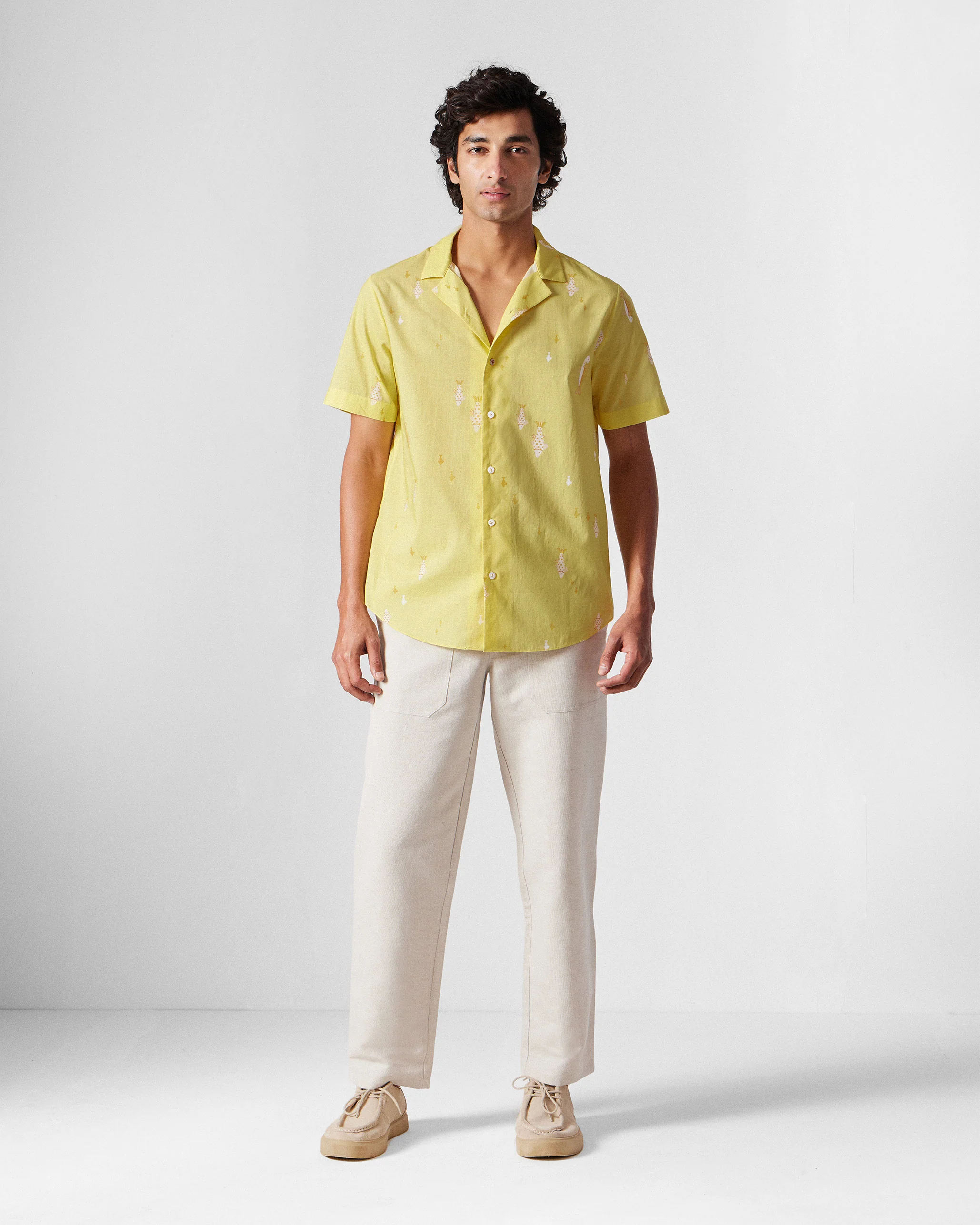 Mistari Shirt - Light Yellow Printed - Image 7