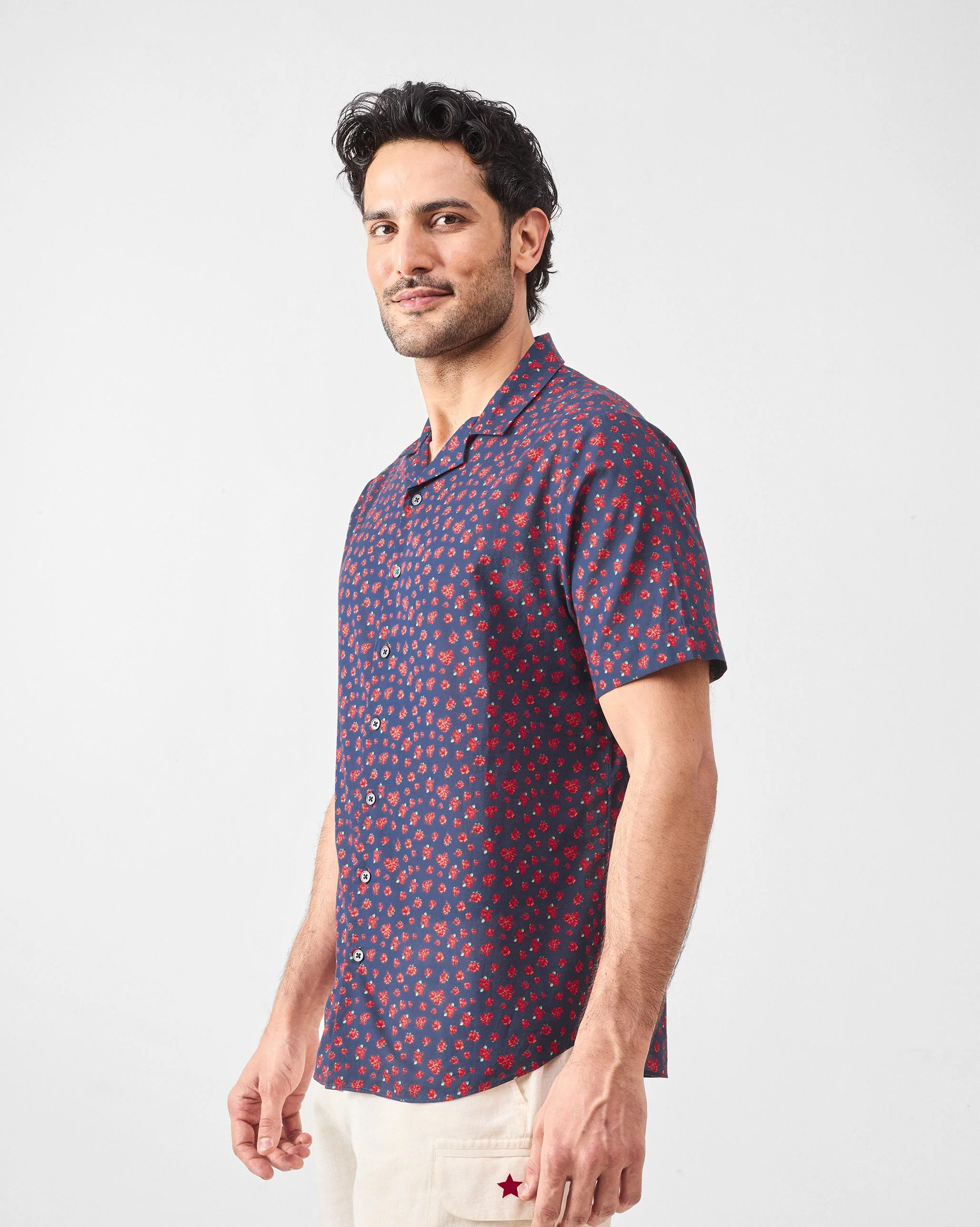 Mistari Shirt - Navy Printed - Image 3