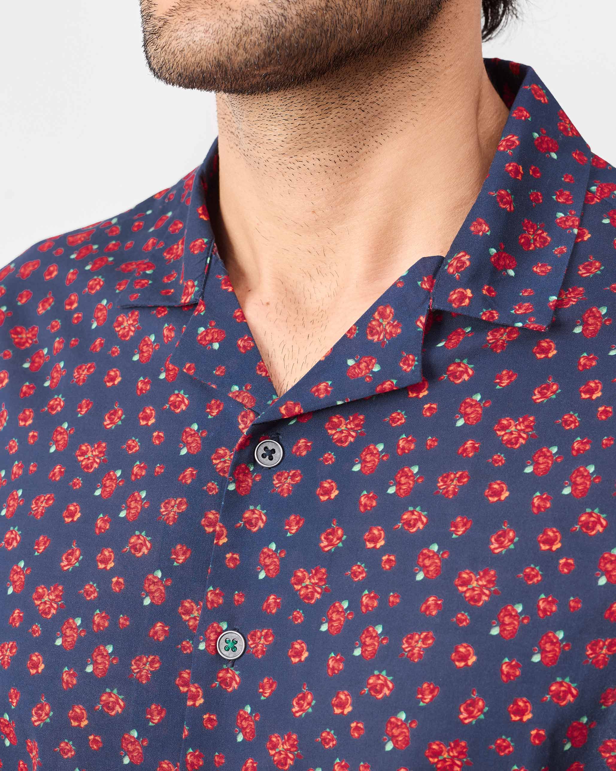 Mistari Shirt - Navy Printed - Image 4