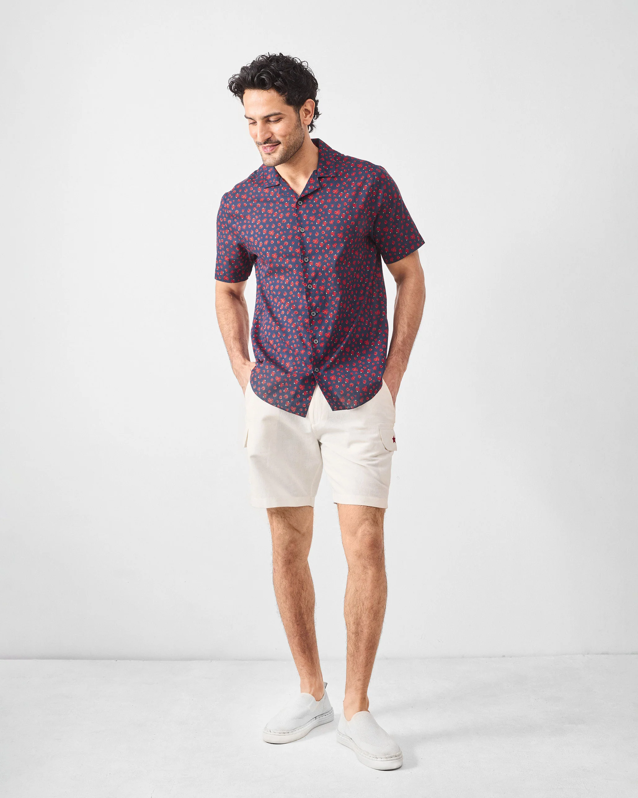 Mistari Shirt - Navy Printed - Image 6