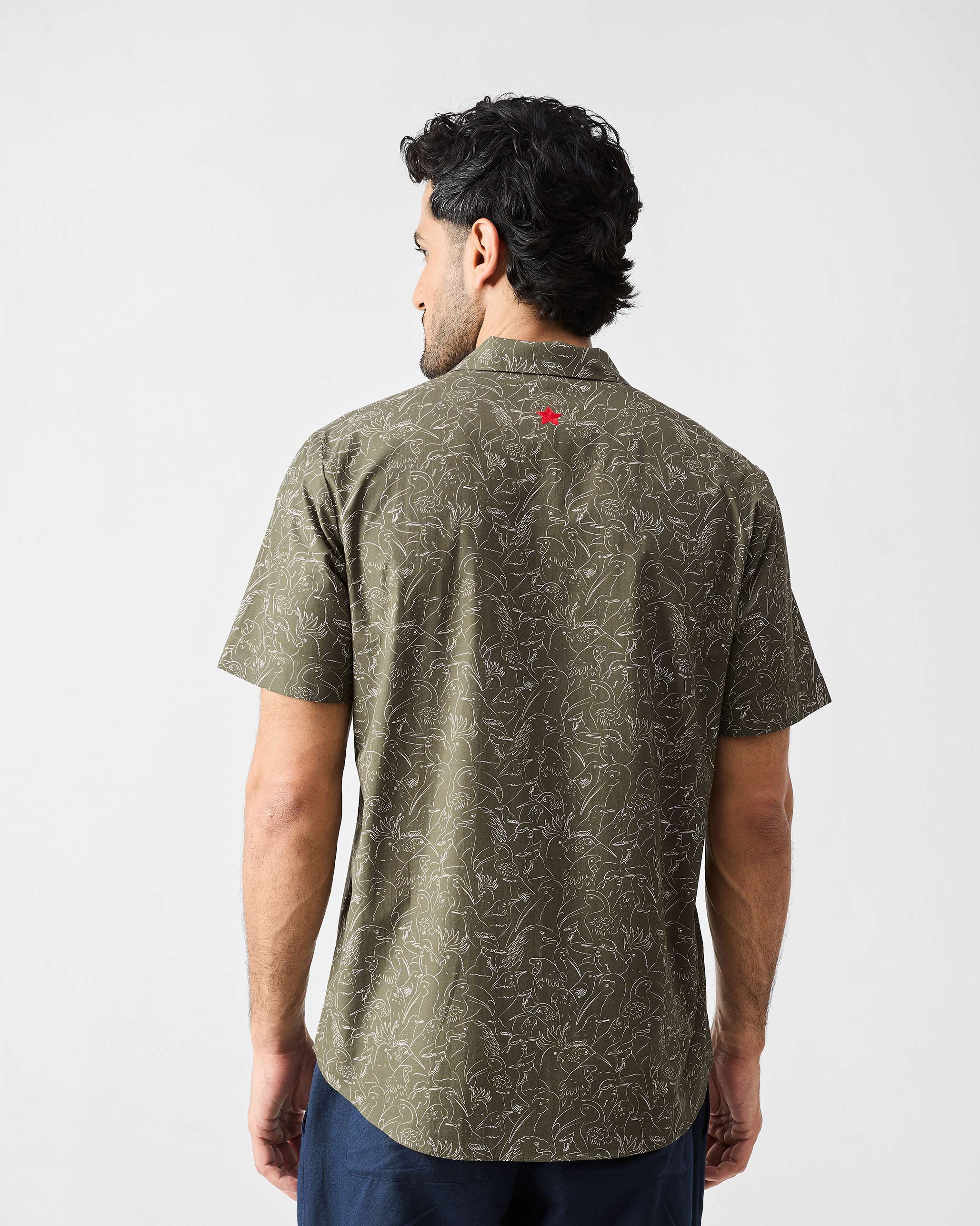 Mistari Shirt - Olive & Ivory Print - Image 2
