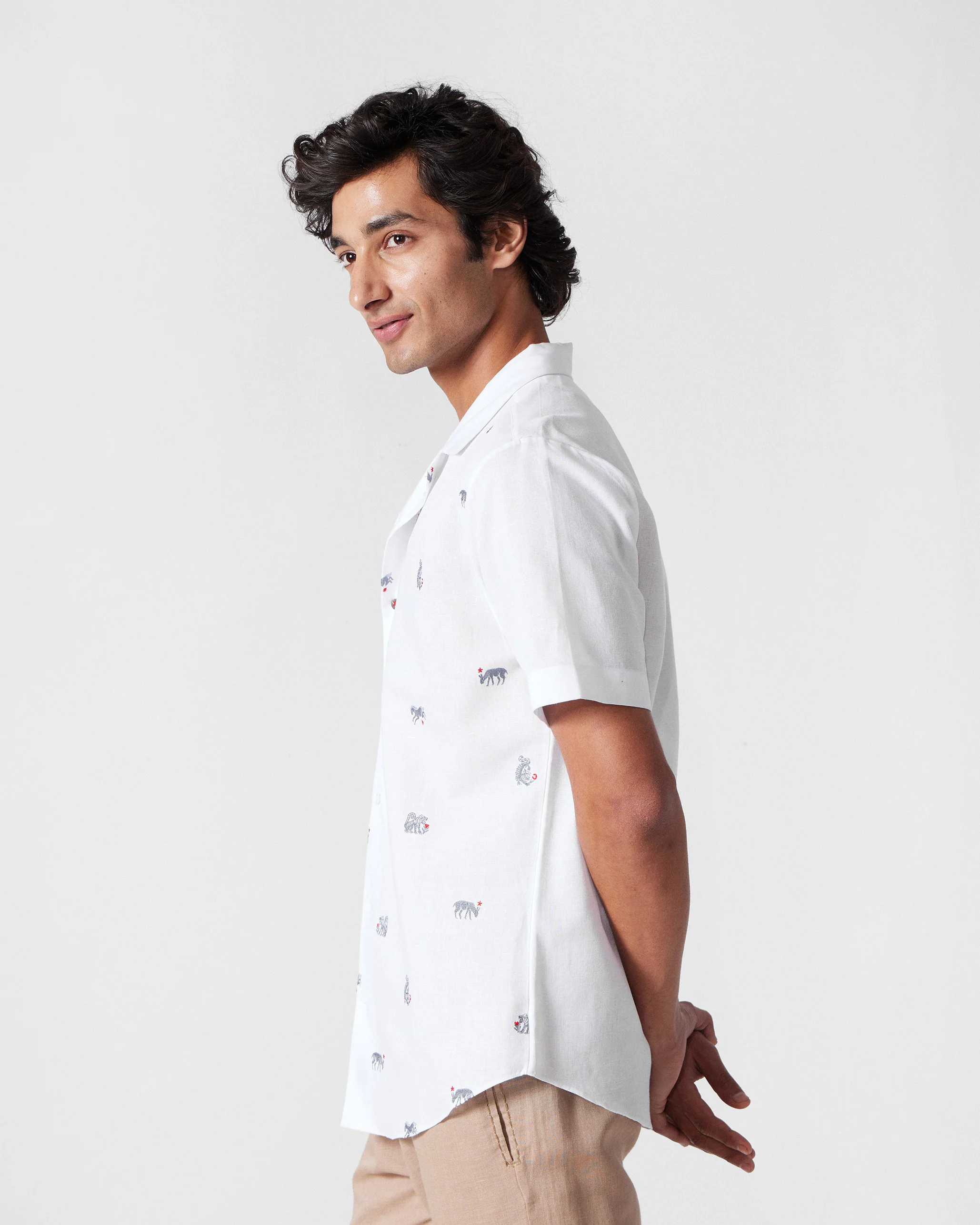 Mistari Shirt - White Embroidered - Image 2