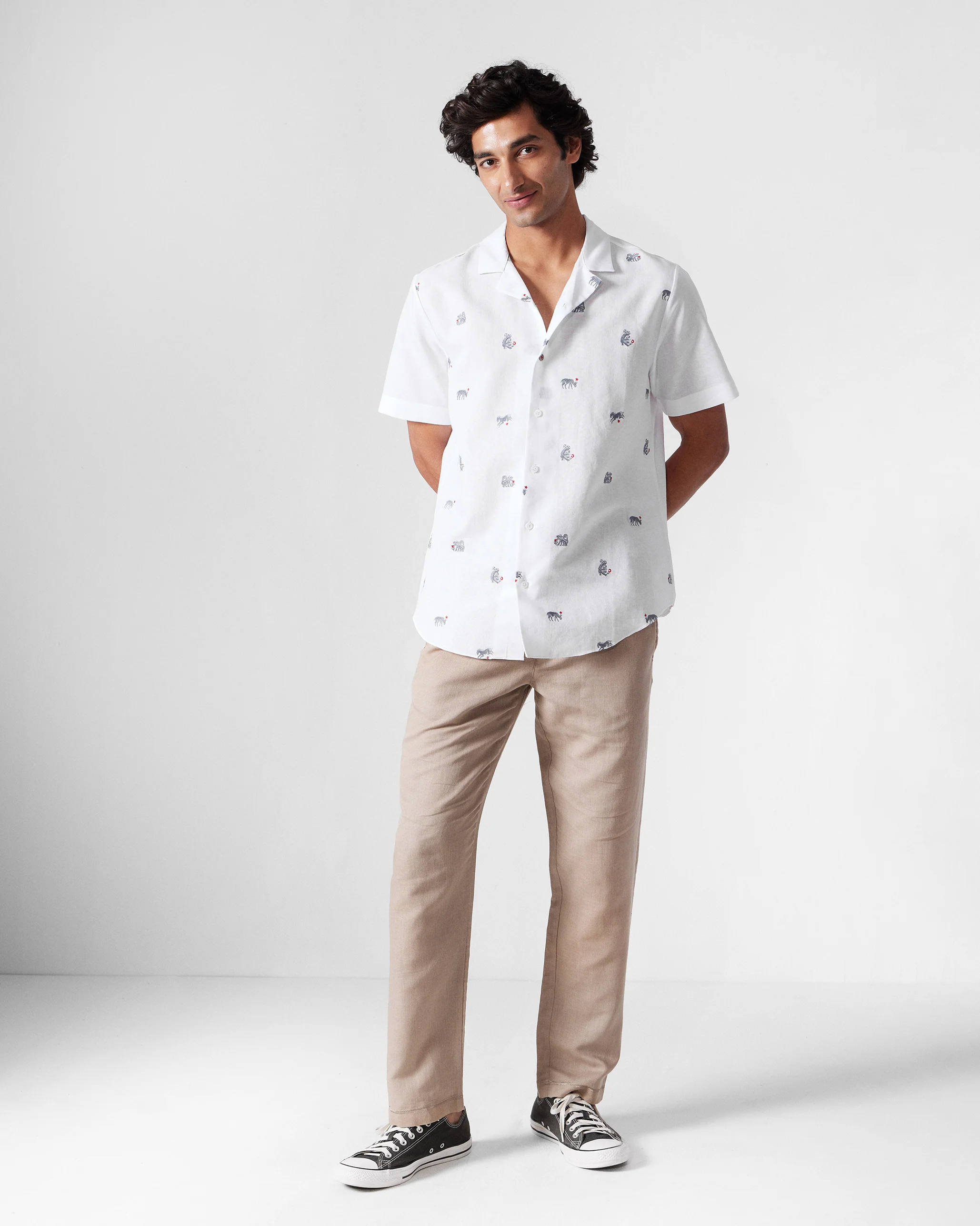 Mistari Shirt - White Embroidered - Image 5