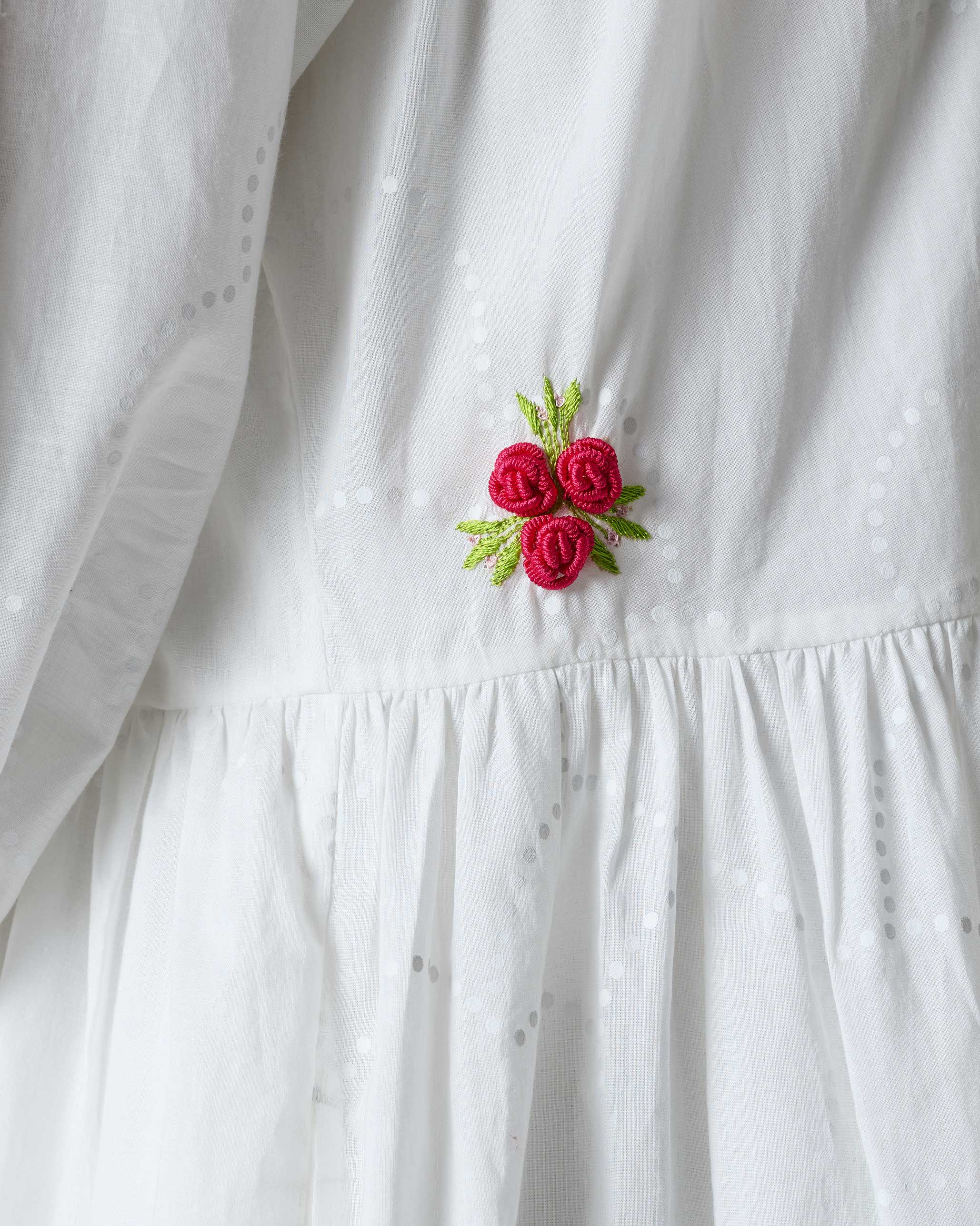 Miya Button Front Dress & Slip - White Print - Image 3