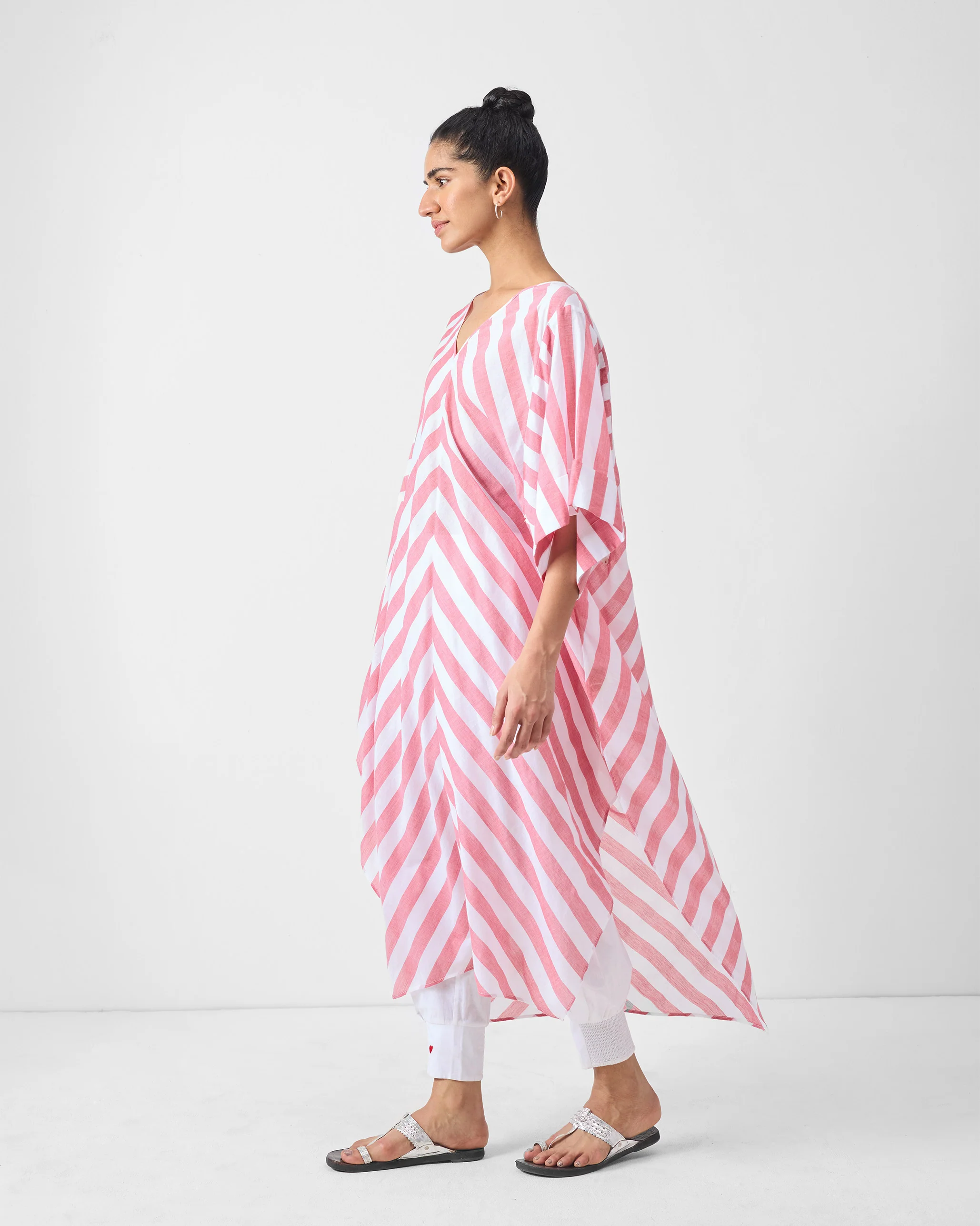 Mizuki Kaftan - Red & White Stripes - Image 3