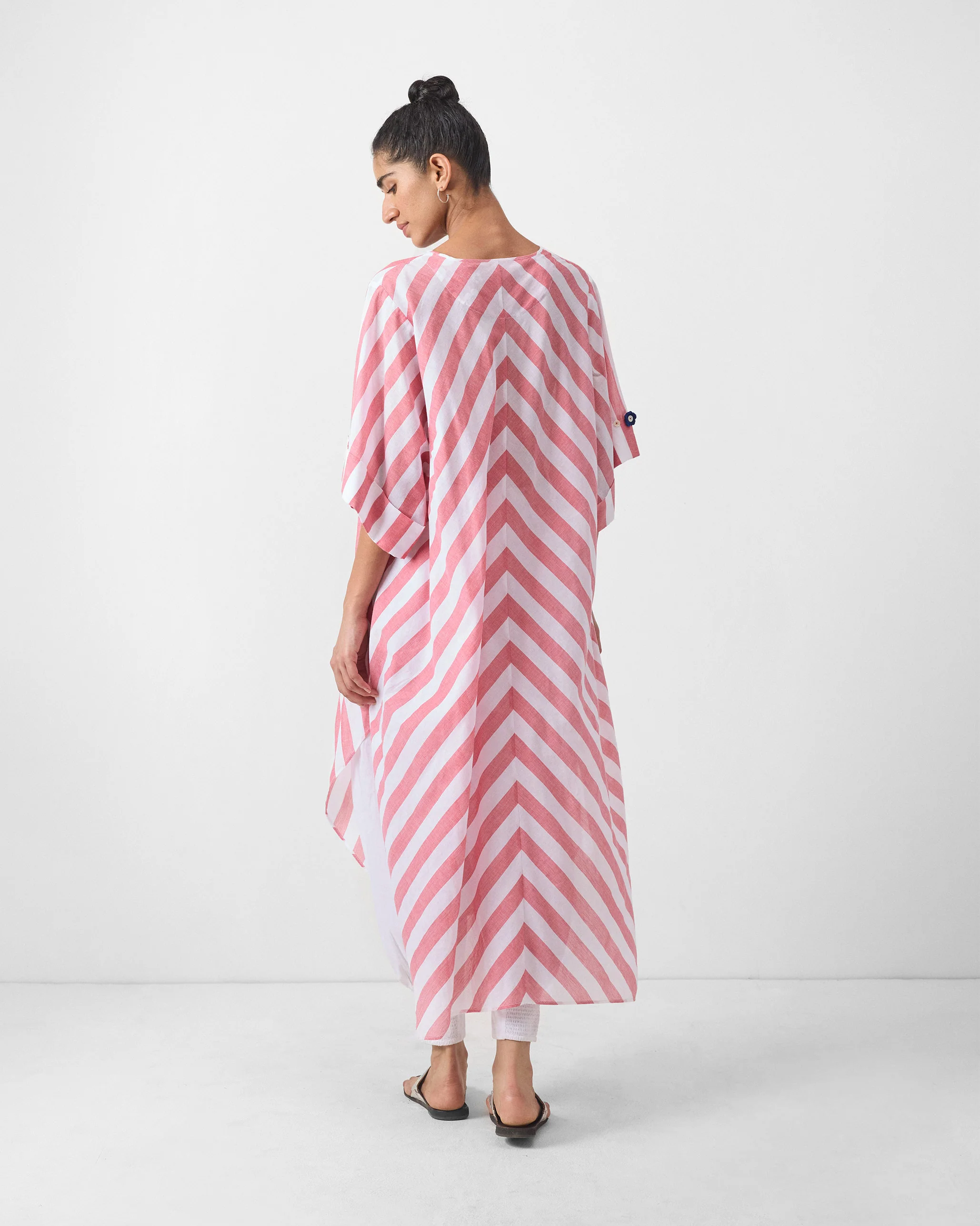 Mizuki Kaftan - Red & White Stripes - Image 4