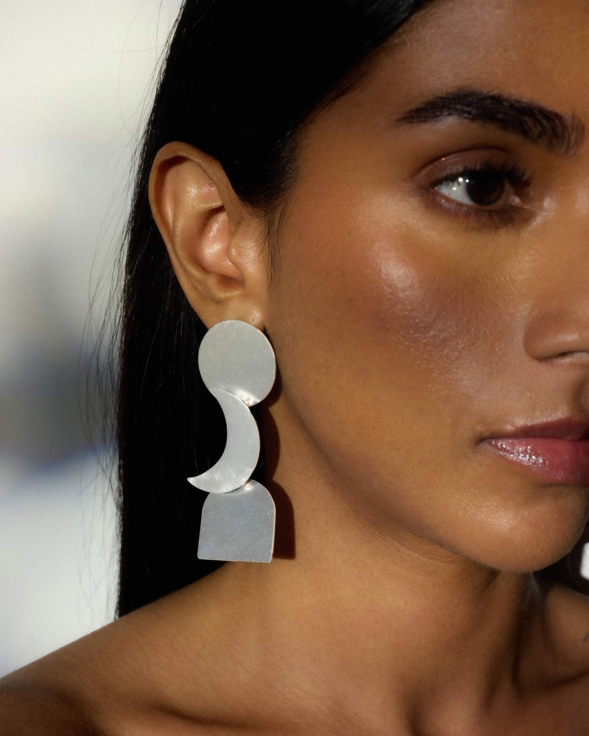 Moon Rise Earrings - Silver - Image 2