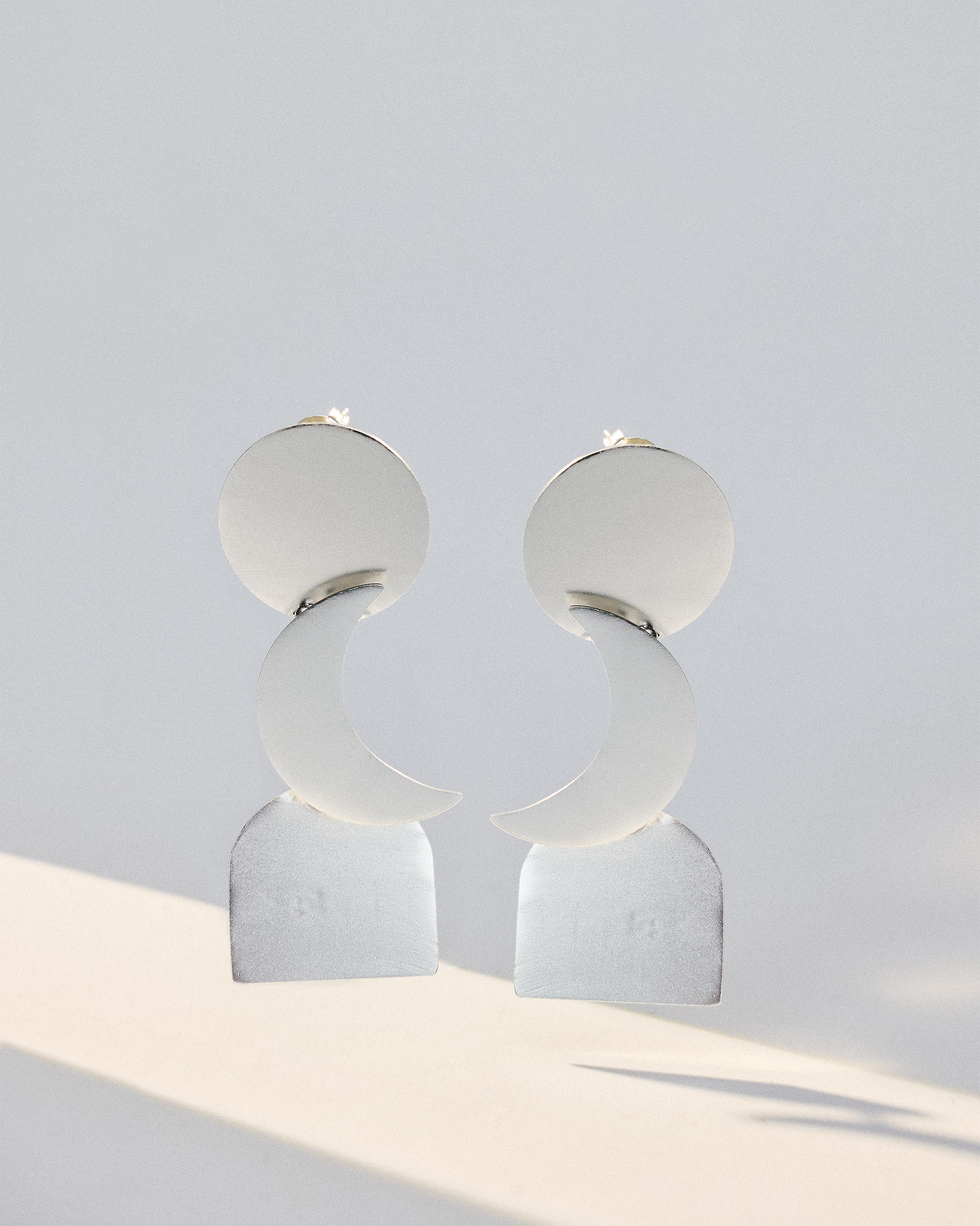 Moon Rise Earrings - Silver - Image 3
