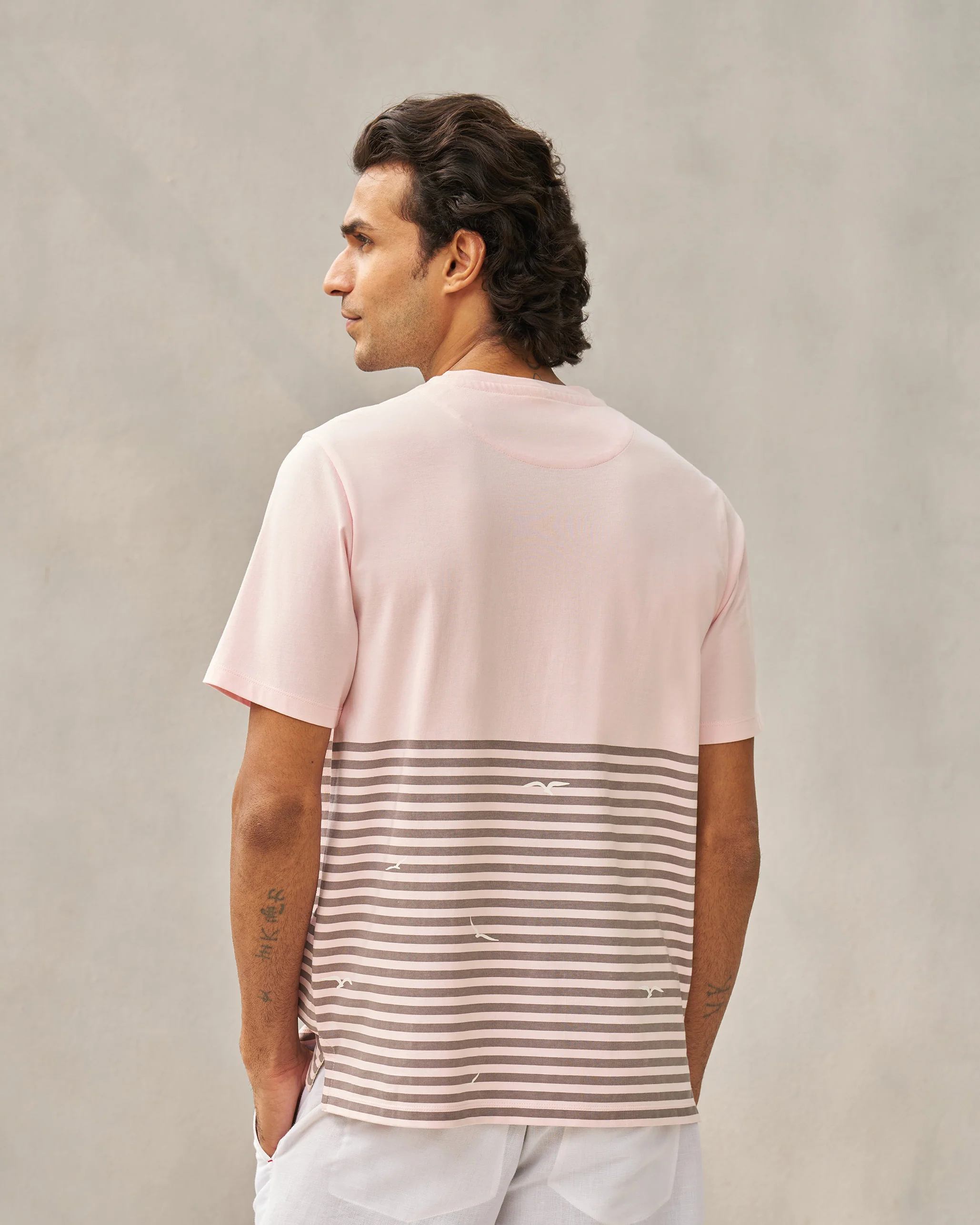 Moroccan Palm T-shirt - Light Pink - Image 4
