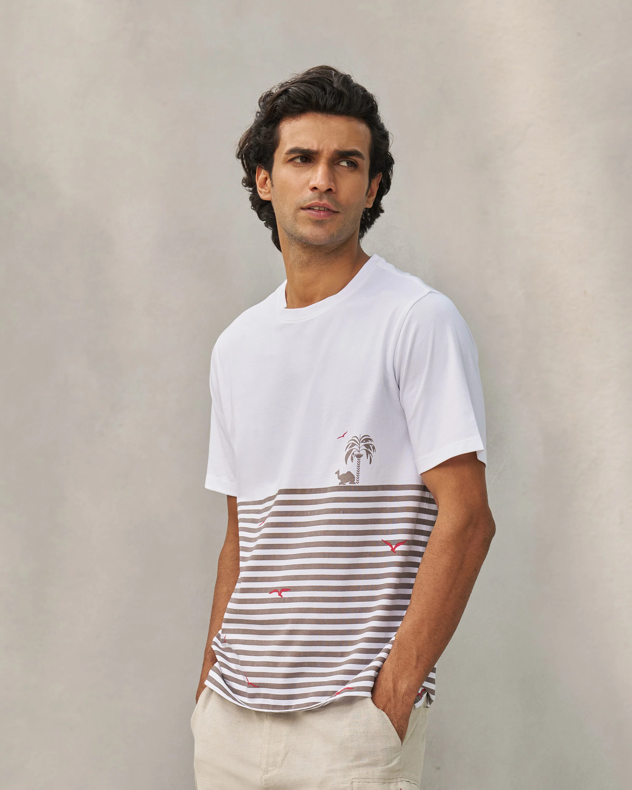 Moroccan Palm T-shirt - White - Image 5