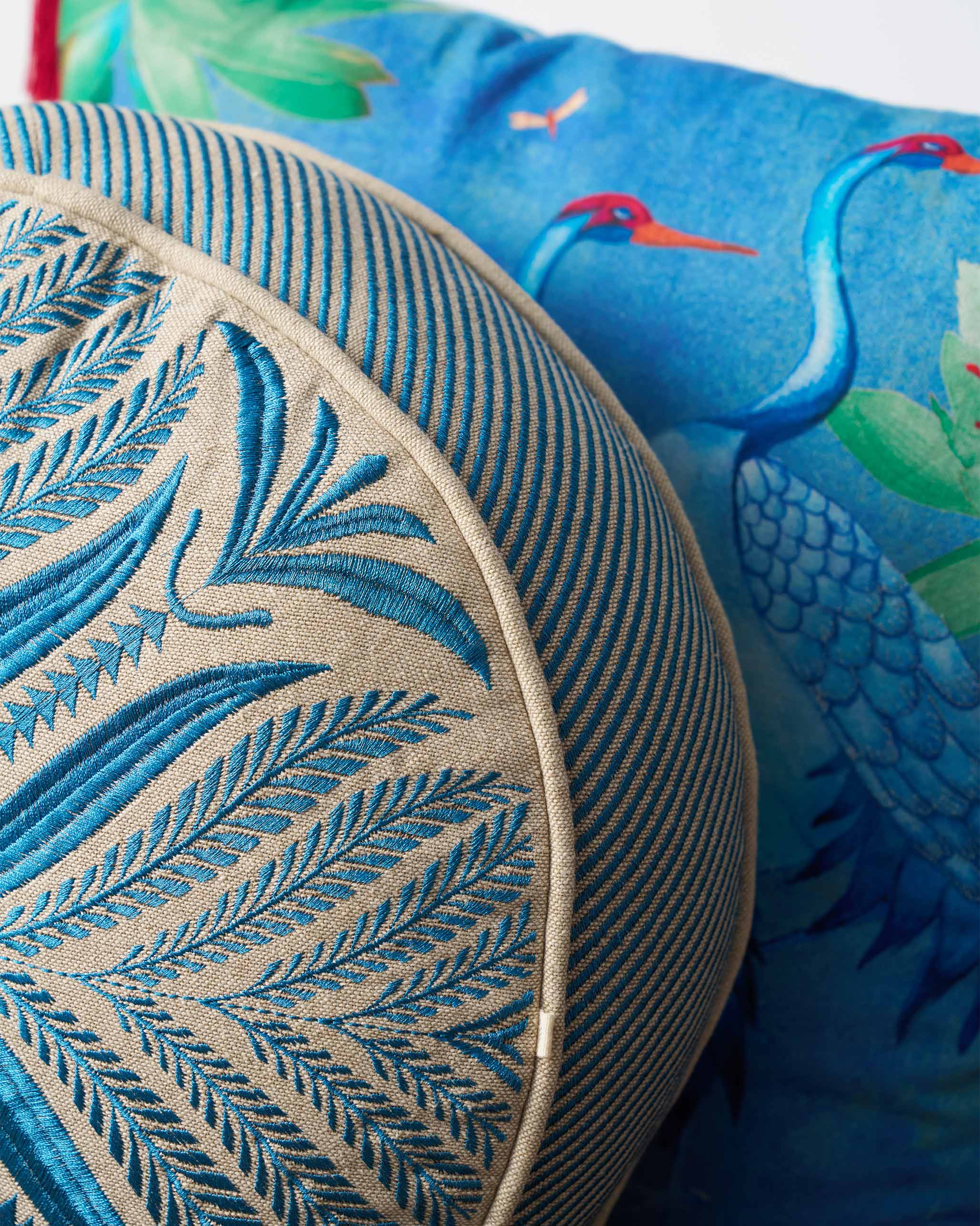 Morocco Leaf Cushion Cover (Blue) - Image 2