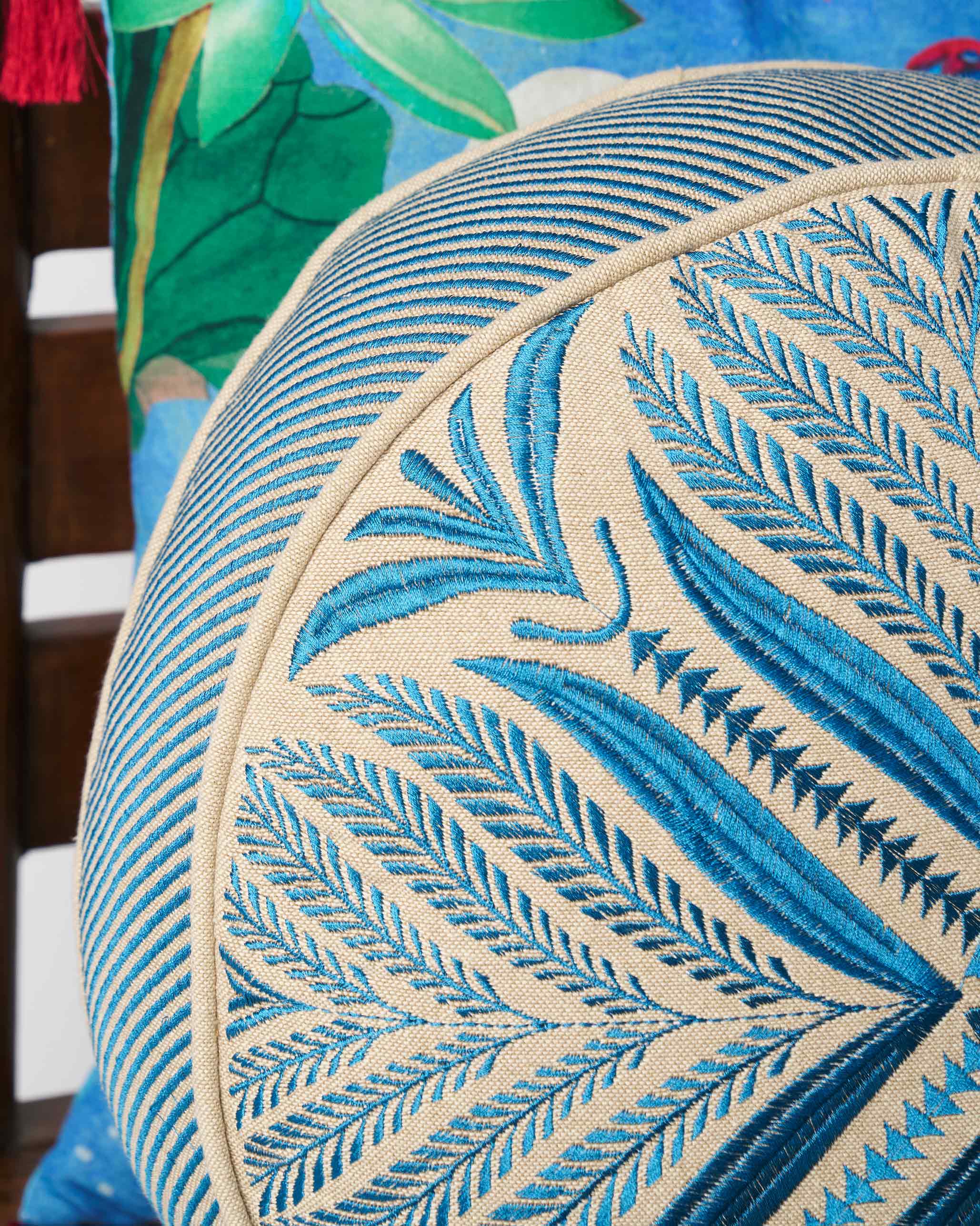 Morocco Leaf Cushion Cover (Blue) - Image 3