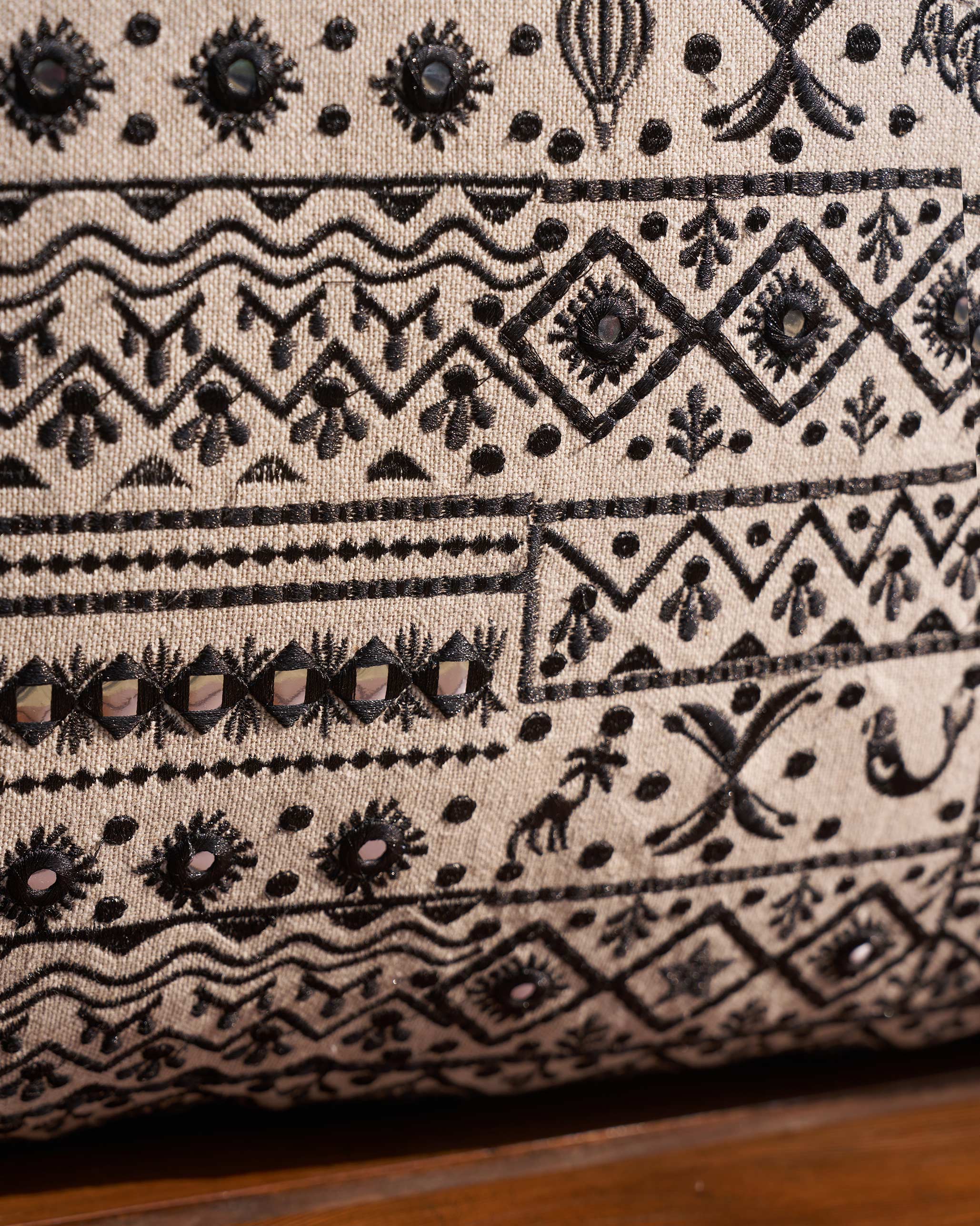 Morocco Mosaic Cushion Cover (Black) - Image 2