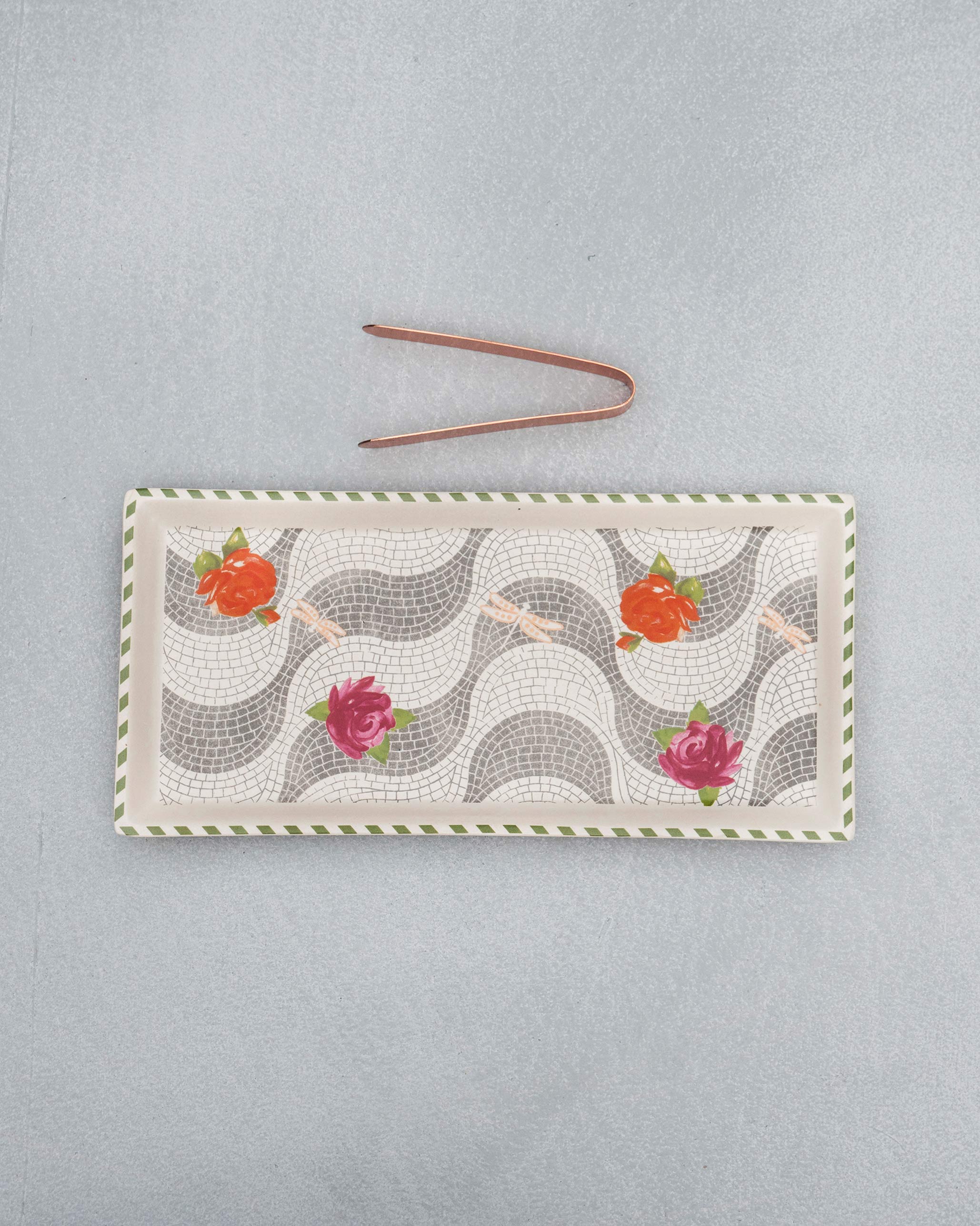 Mosaic Bloom Cookie Tray with Tong - Image 2