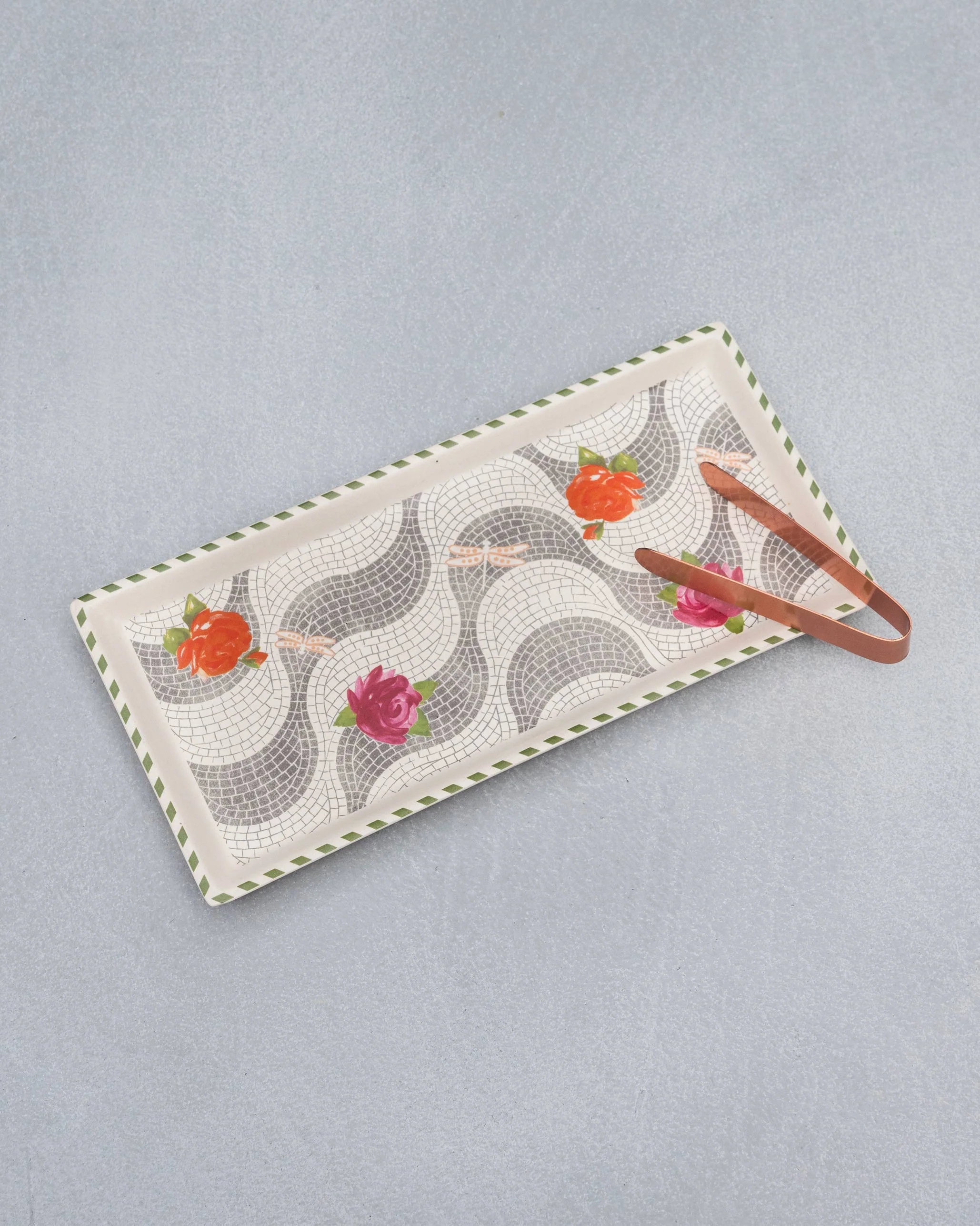 Mosaic Bloom Cookie Tray with Tong - Image 4
