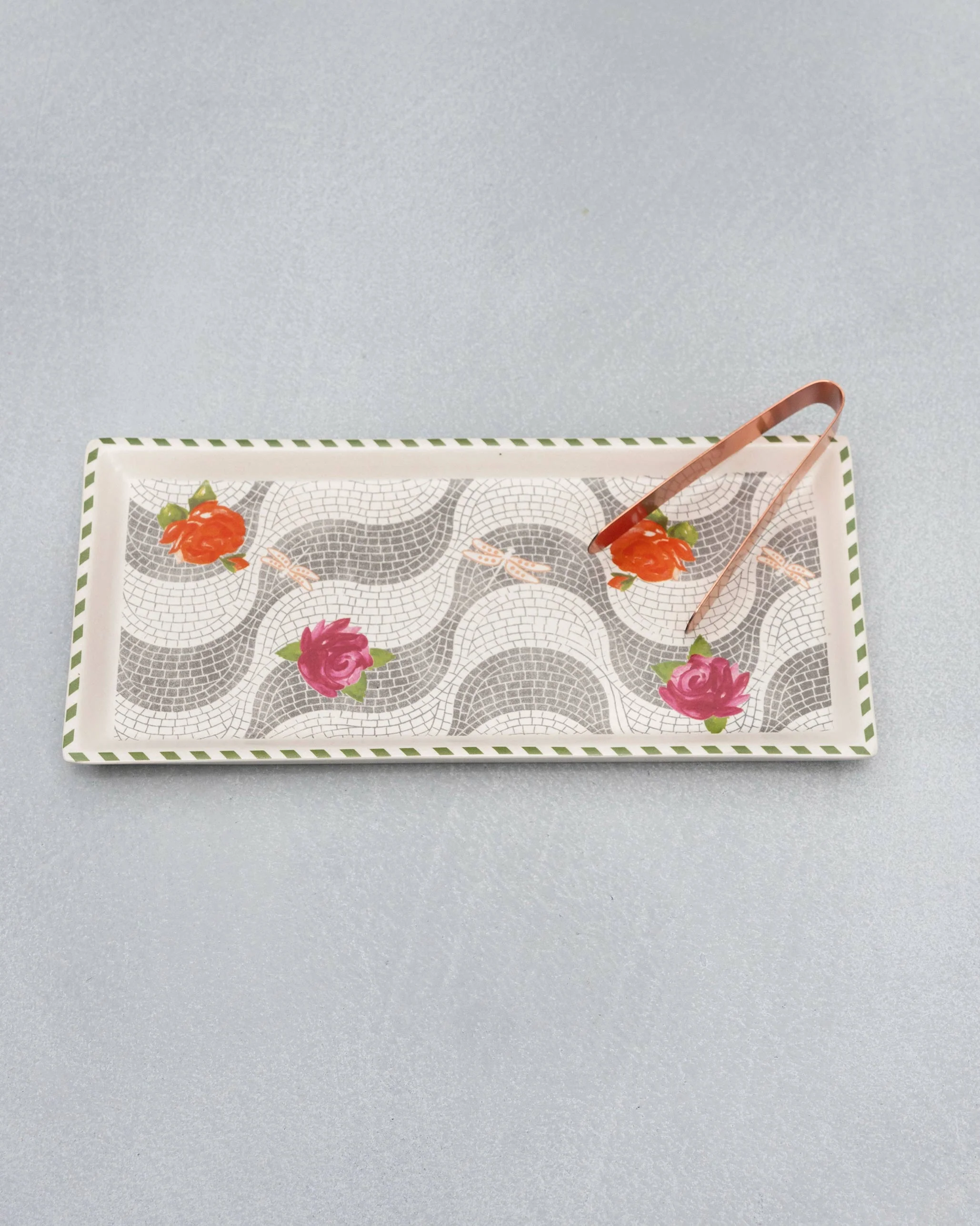 Mosaic Bloom Cookie Tray with Tong - Image 5