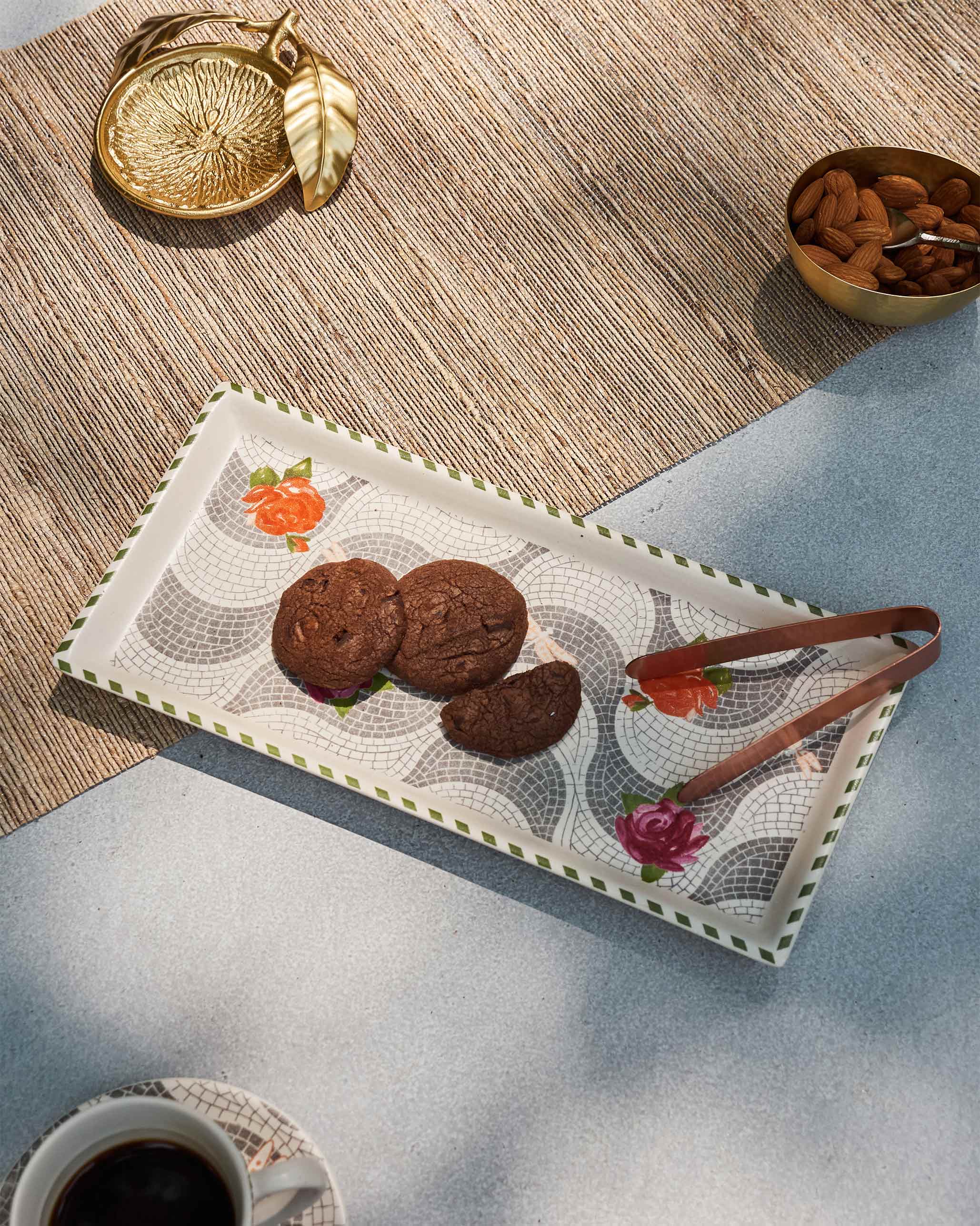 Mosaic Bloom Cookie Tray with Tong - Image 6