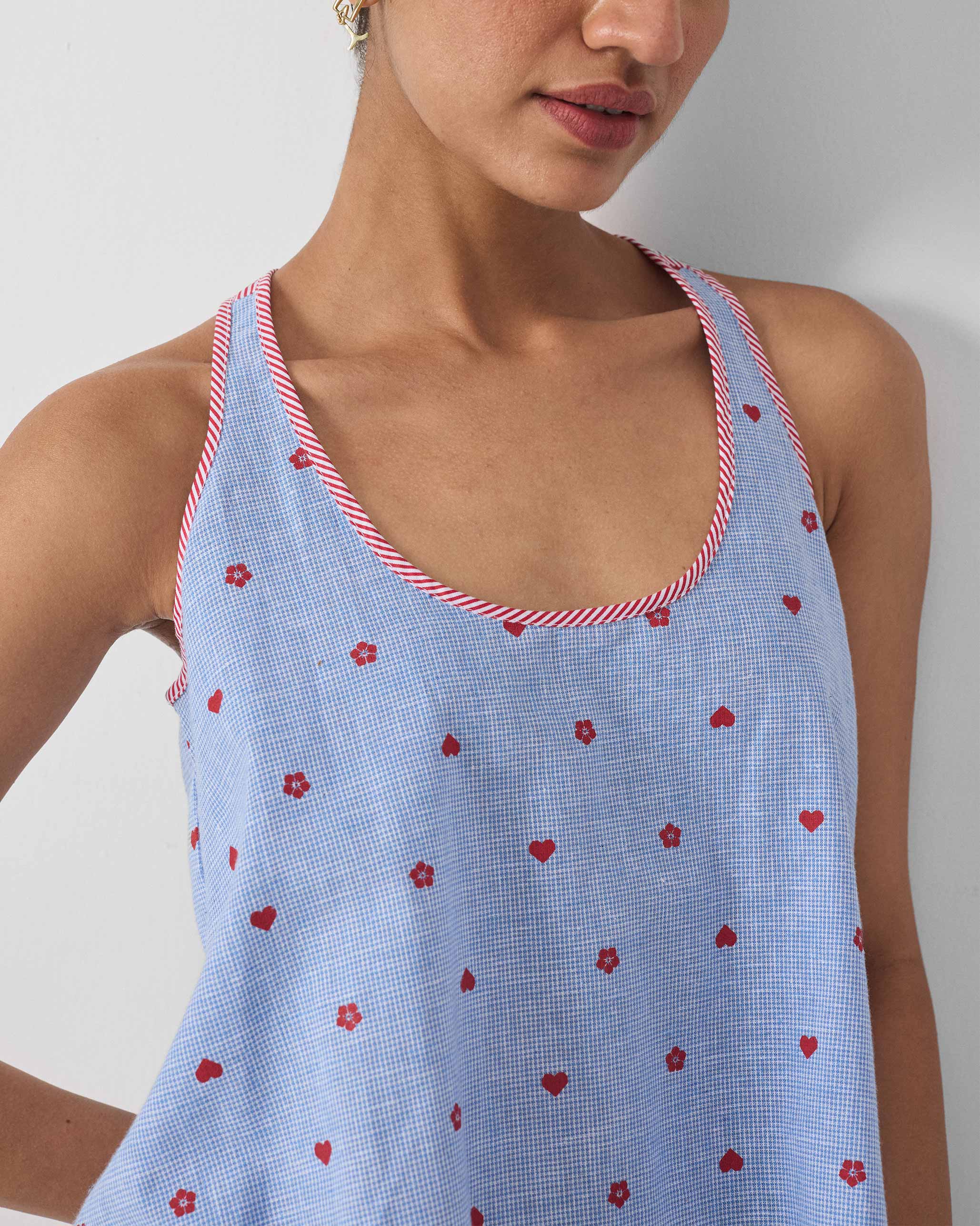 Moshi Racerback Top - Blue & Red Print - Image 2