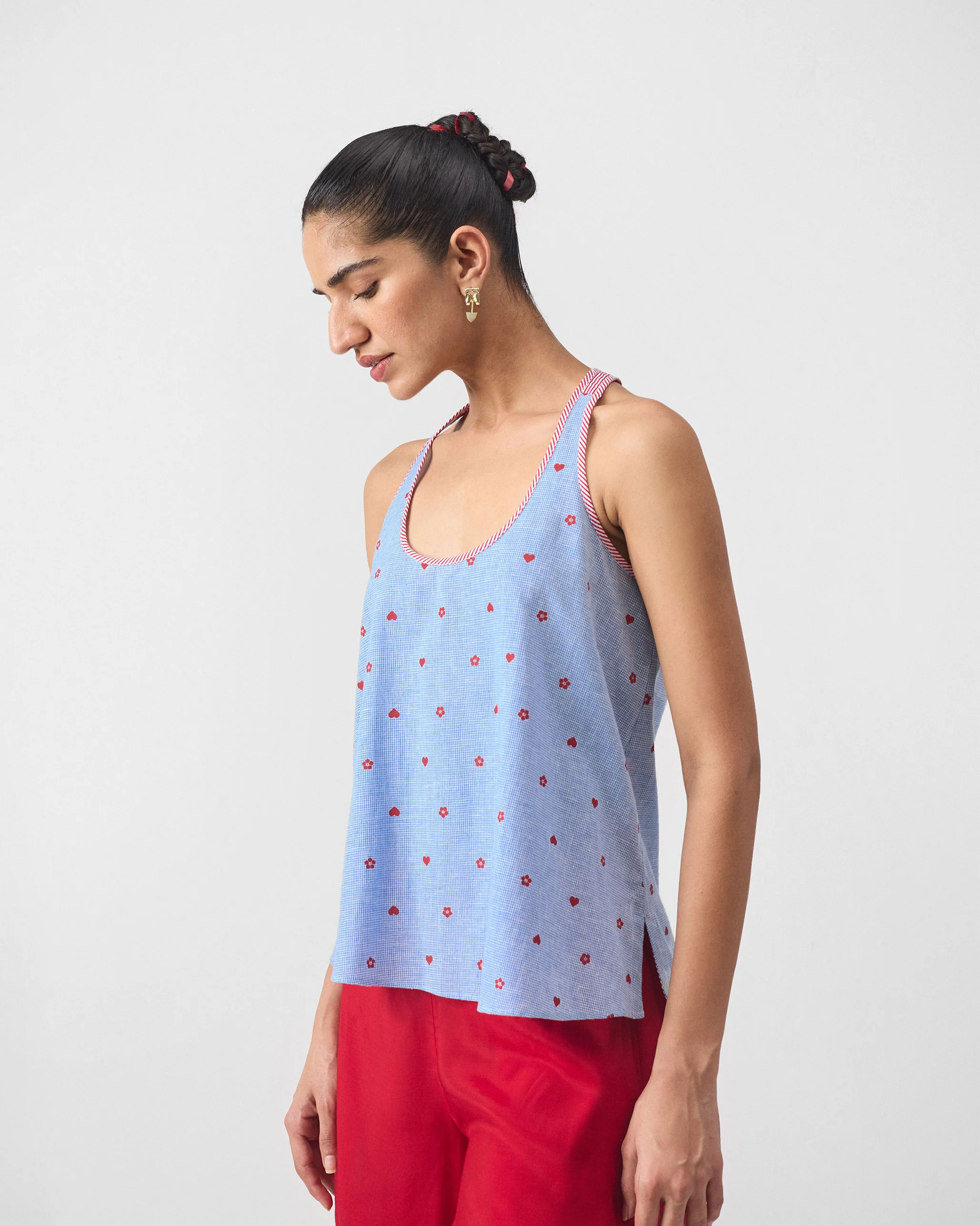 Moshi Racerback Top - Blue & Red Print - Image 4